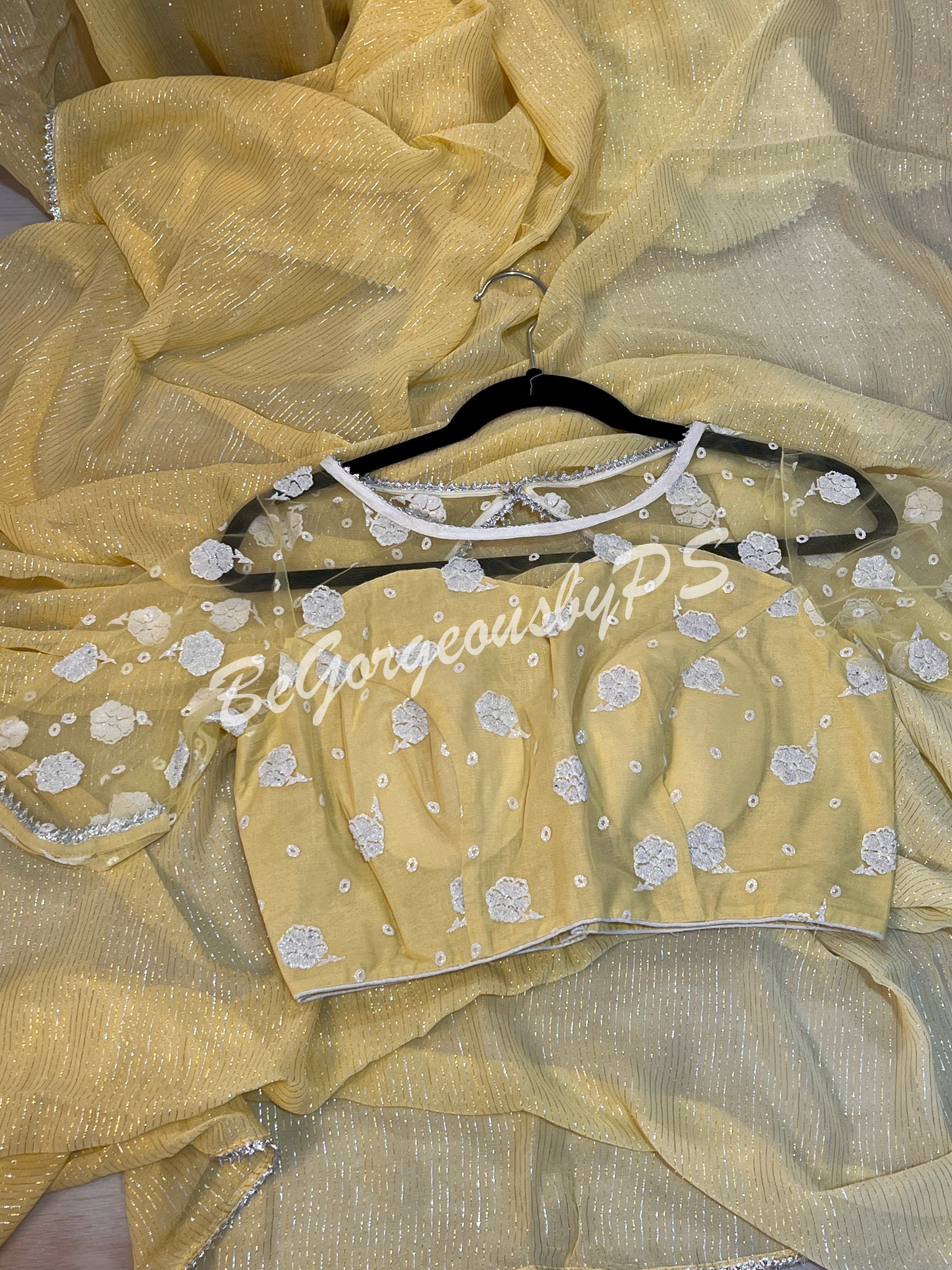 GEORGETTE DESIGNER YELLOW SA-GEO-DES-YE115
