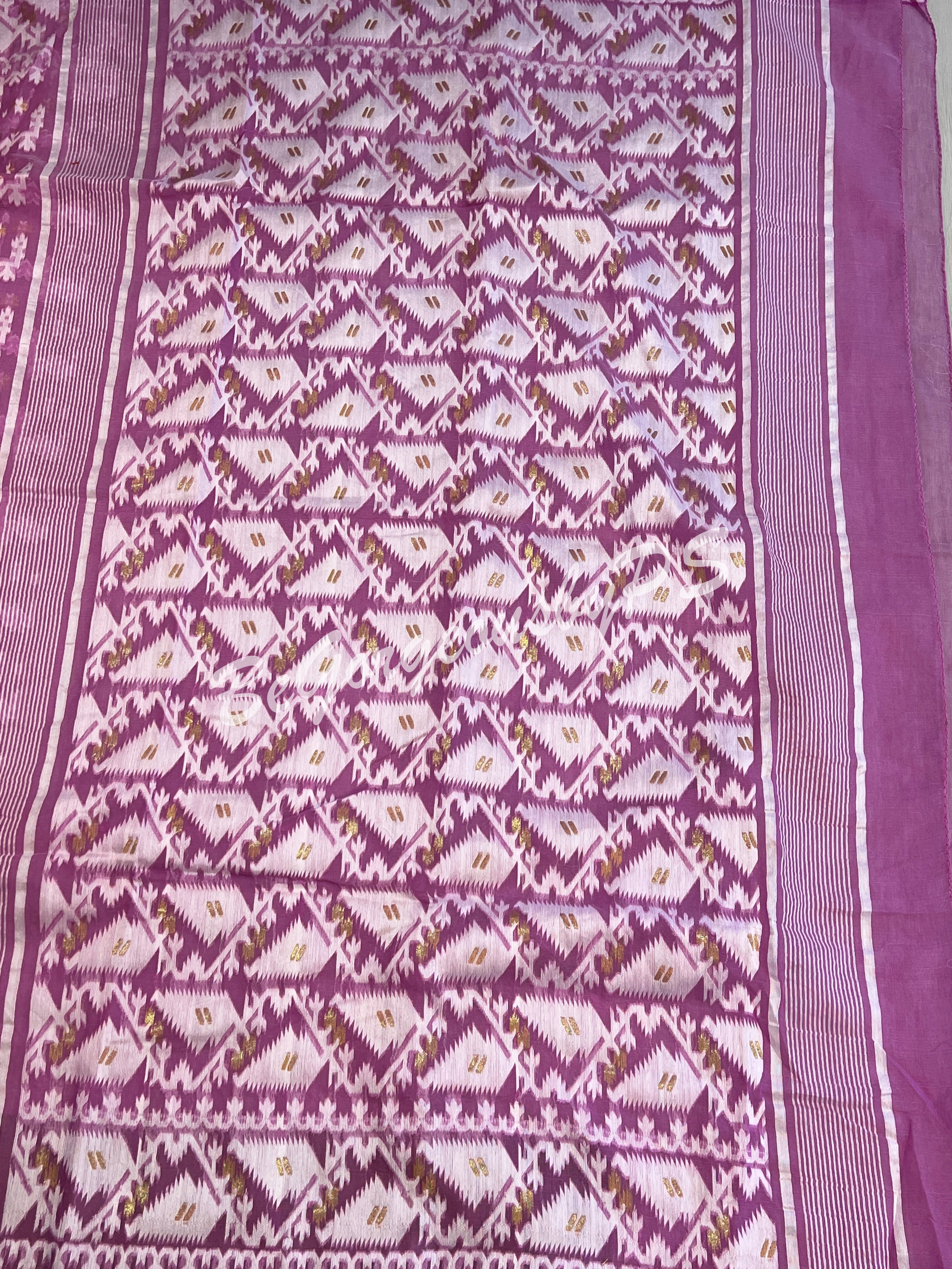 JAMDANI HALF SILK LAVENDER SAREE