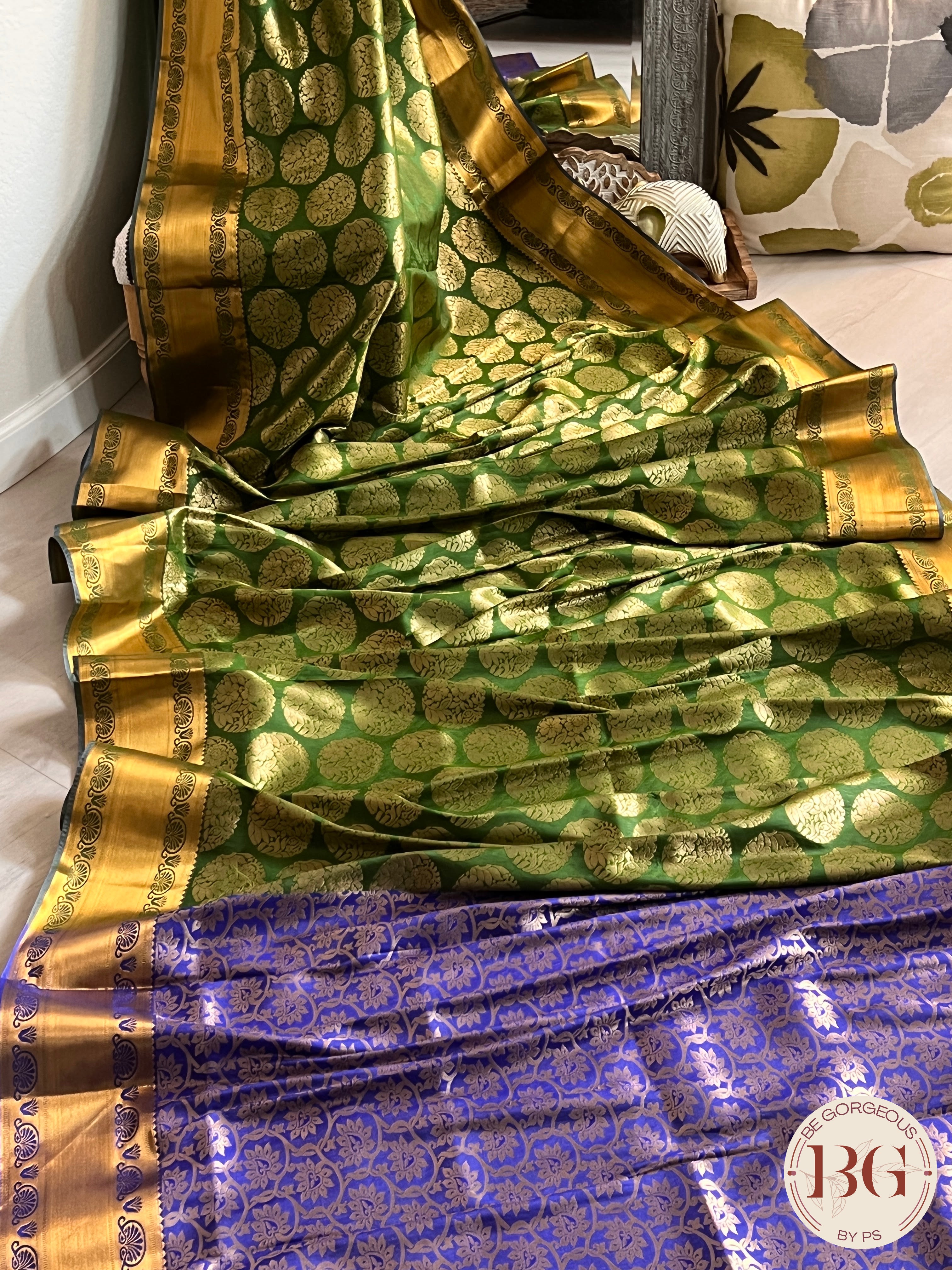 KANJEEVARAM FULL DESIGN ZARI SAREE GREEN SA-KAN-FUL-GR393