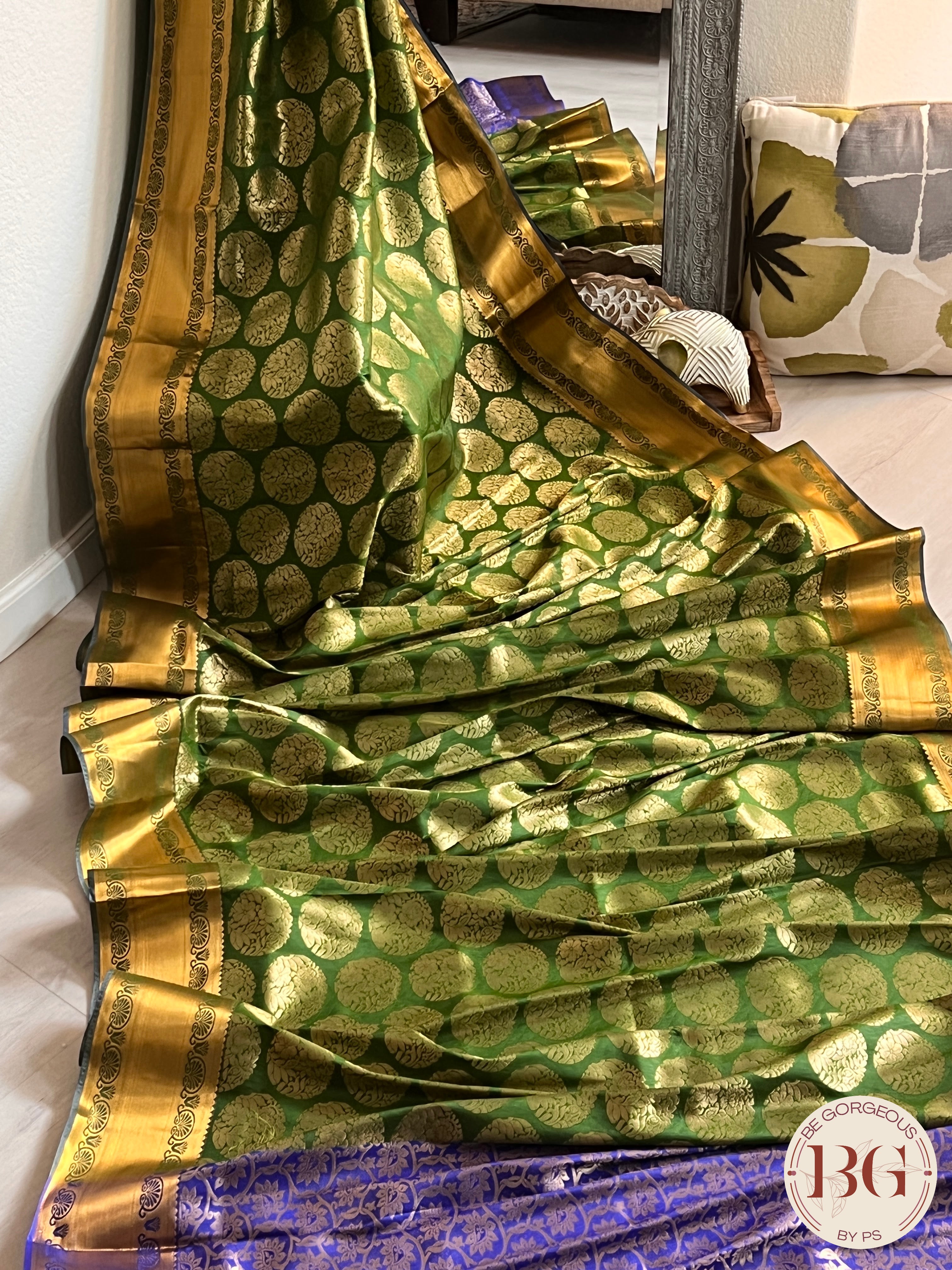 KANJEEVARAM FULL DESIGN ZARI SAREE GREEN SA-KAN-FUL-GR393