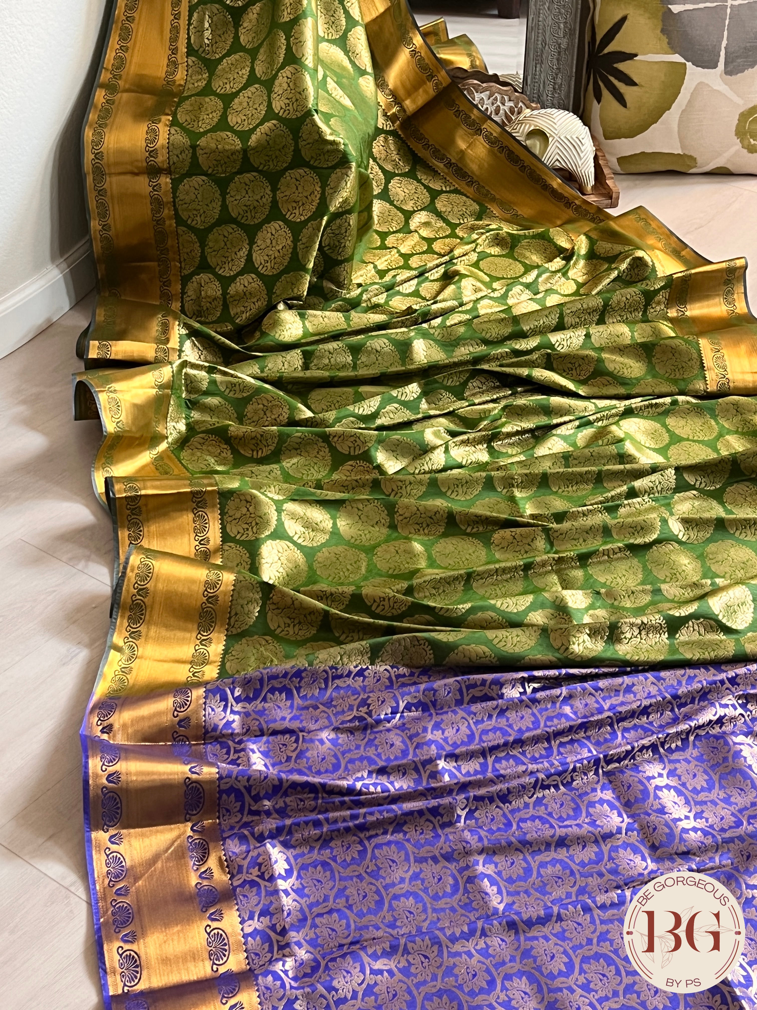 KANJEEVARAM FULL DESIGN ZARI SAREE GREEN SA-KAN-FUL-GR393