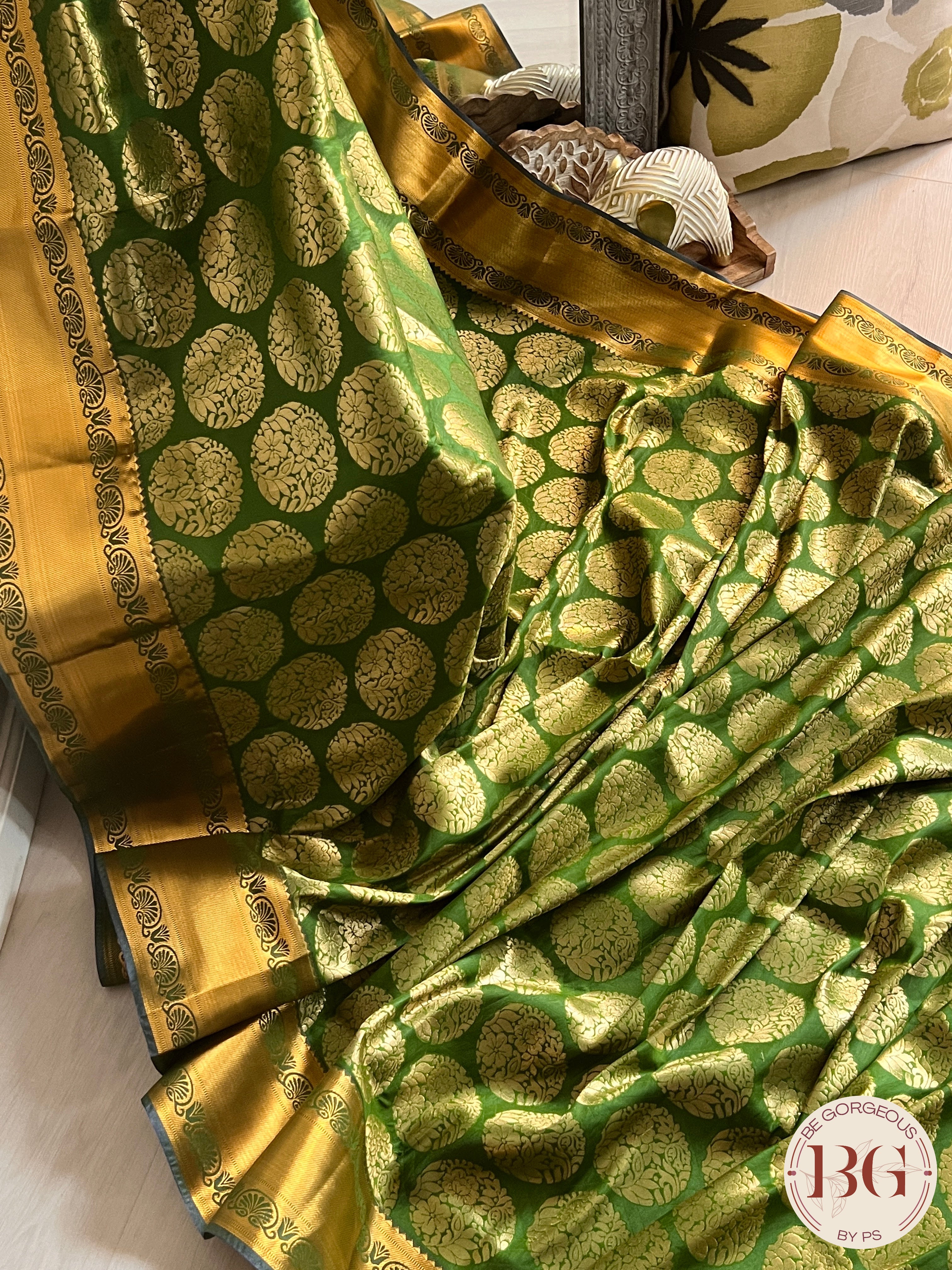 KANJEEVARAM FULL DESIGN ZARI SAREE GREEN SA-KAN-FUL-GR393