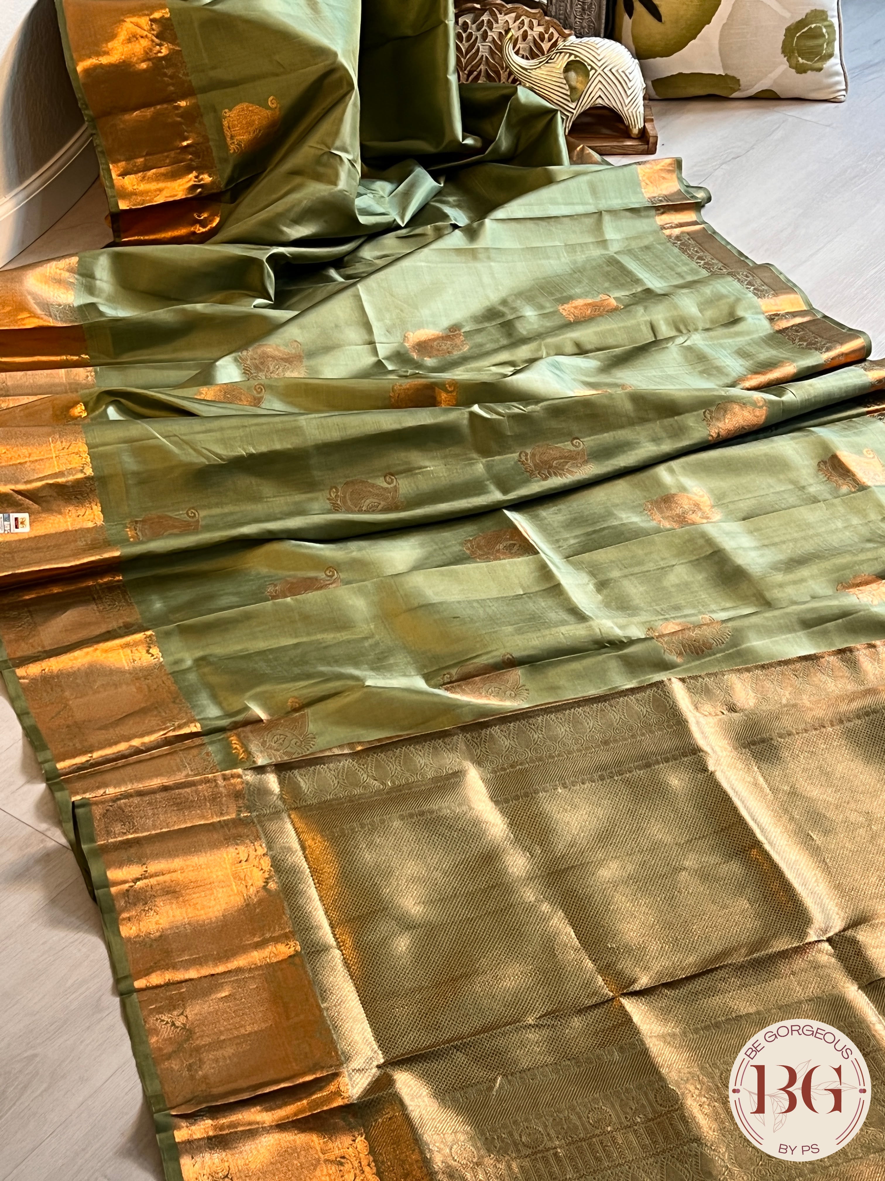 KANJEEVARAM PALLU JOINT COPPER GREEN SA-KAN-PAL-GR400