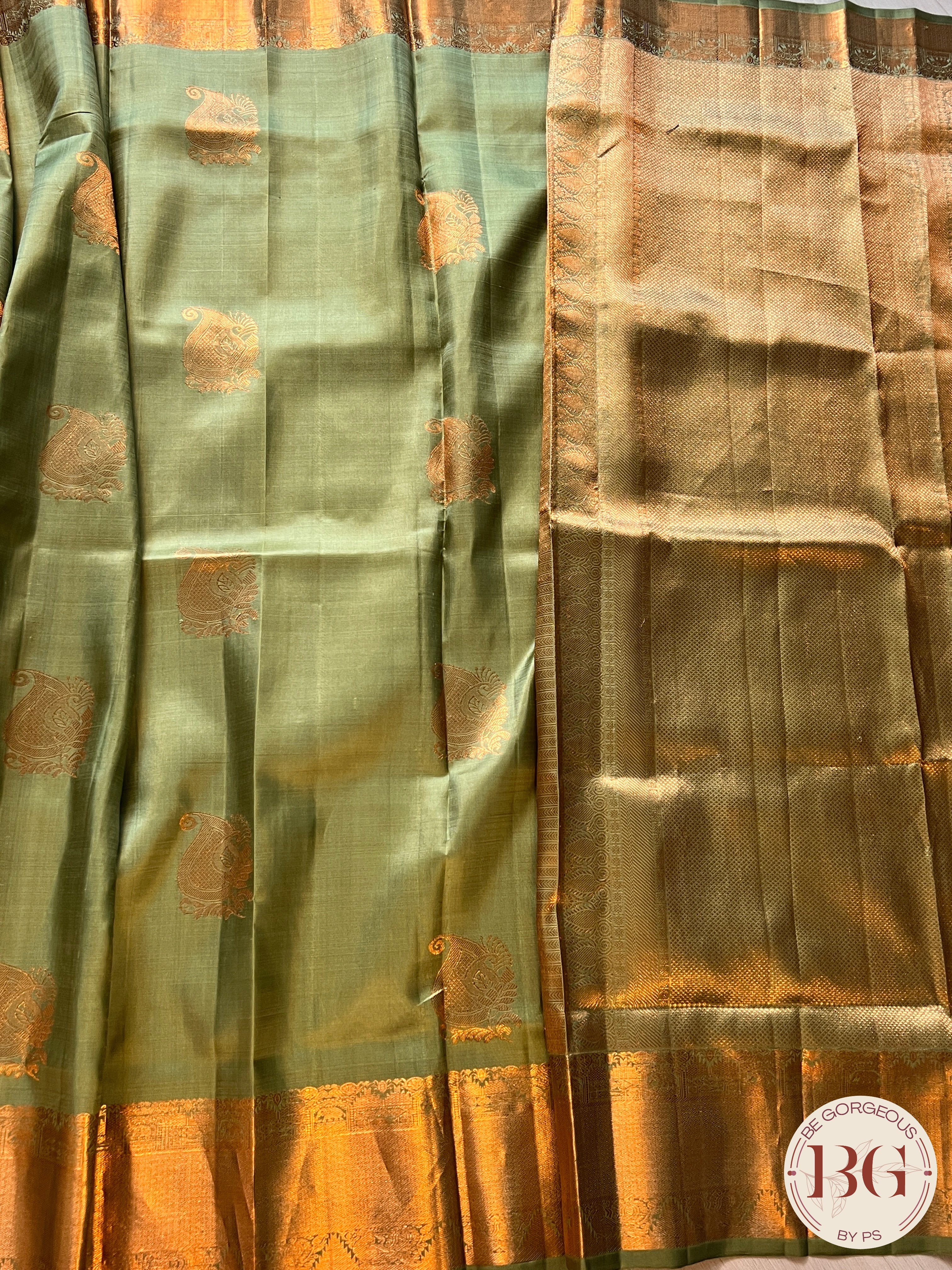 KANJEEVARAM PALLU JOINT COPPER GREEN SA-KAN-PAL-GR400