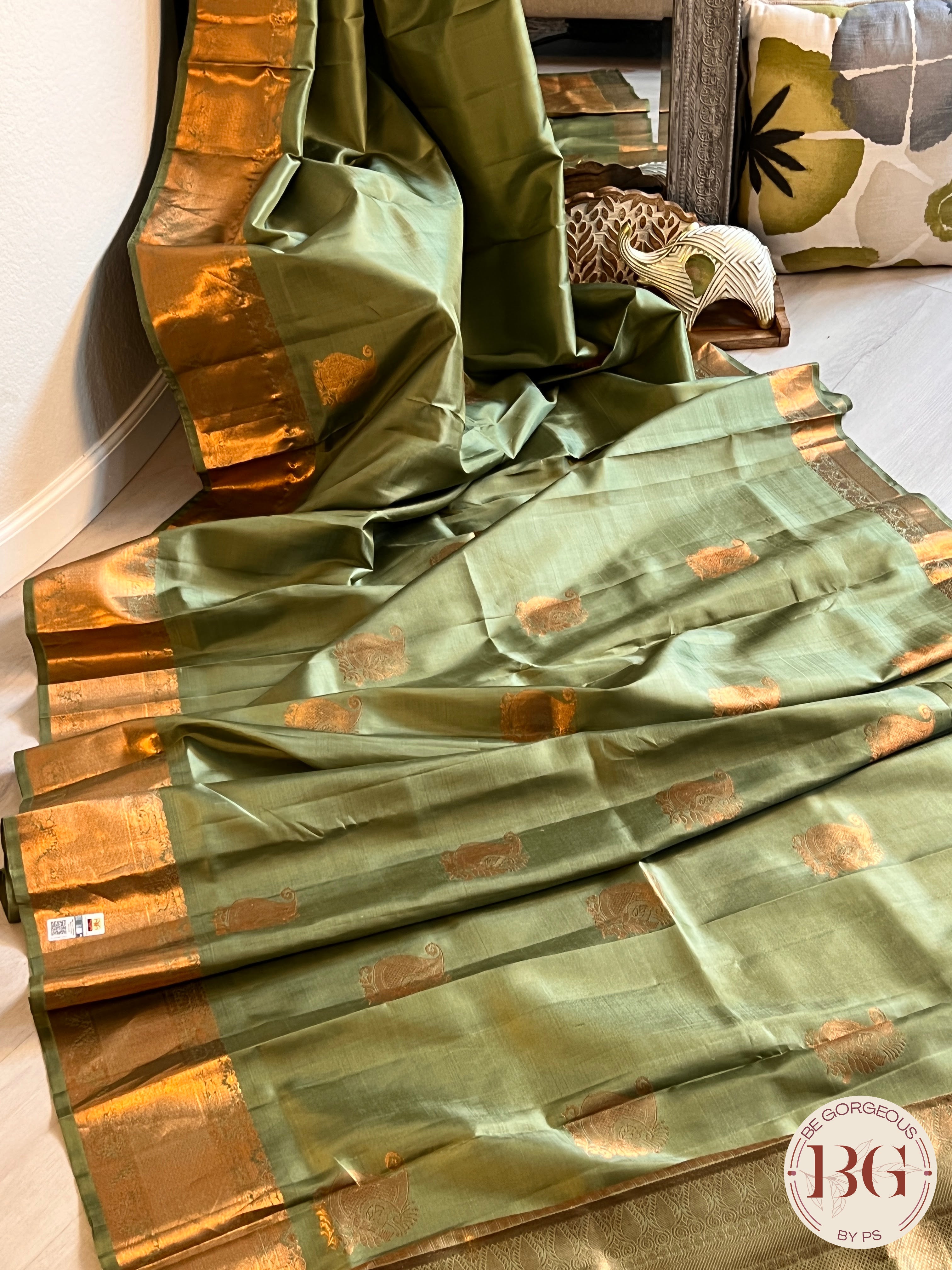 KANJEEVARAM PALLU JOINT COPPER GREEN SA-KAN-PAL-GR400
