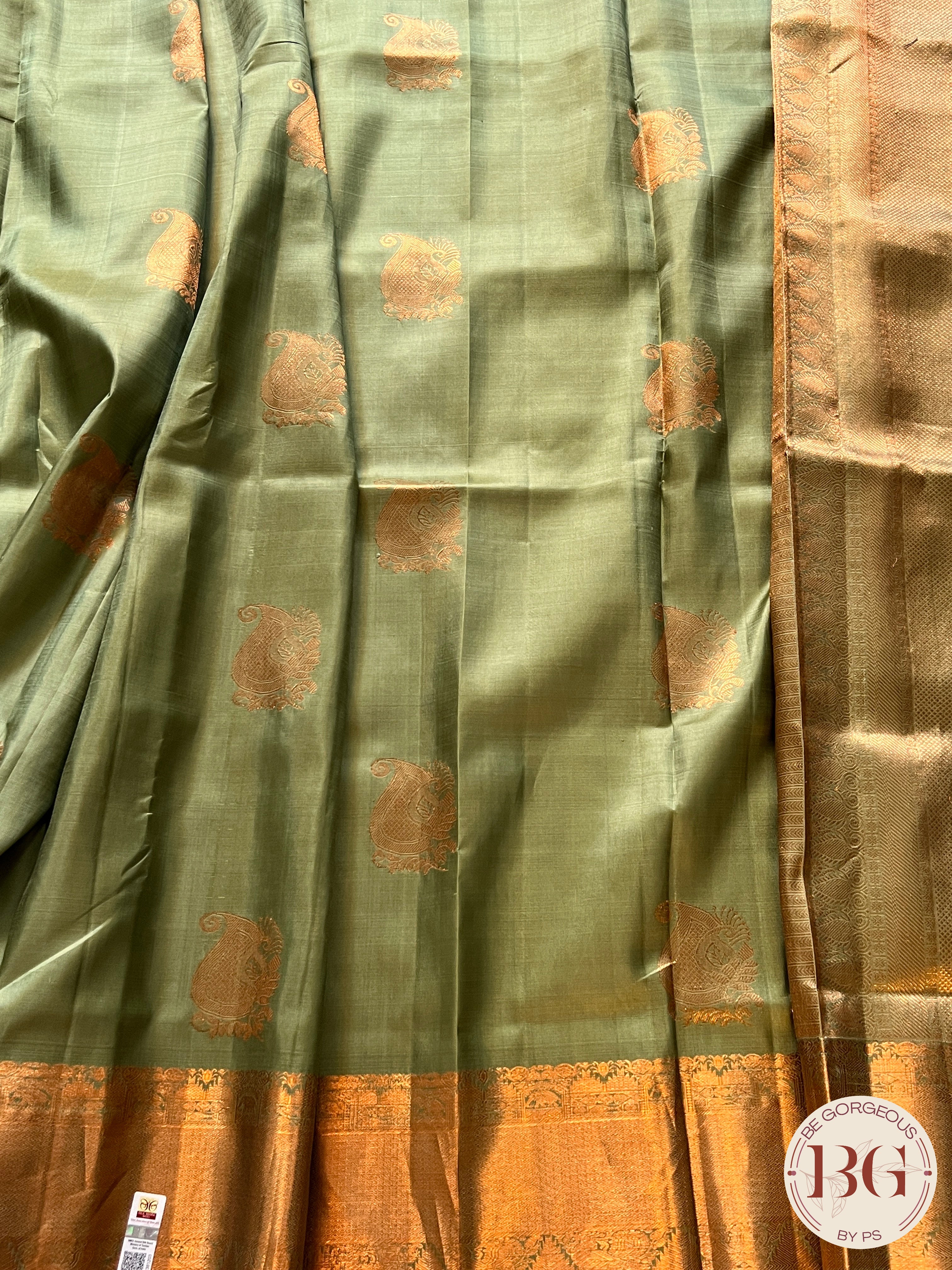 KANJEEVARAM PALLU JOINT COPPER GREEN SA-KAN-PAL-GR400