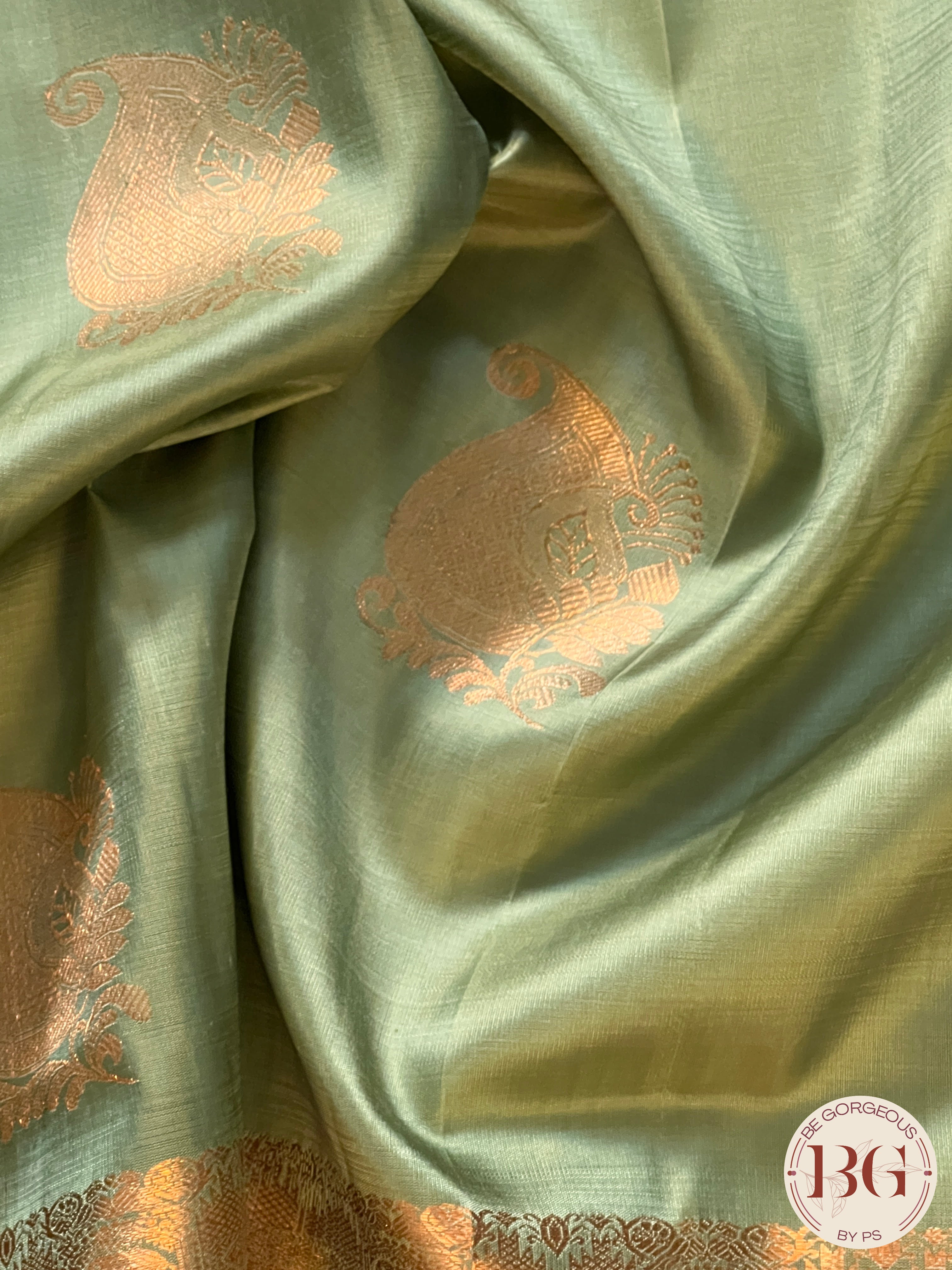 KANJEEVARAM PALLU JOINT COPPER GREEN SA-KAN-PAL-GR400