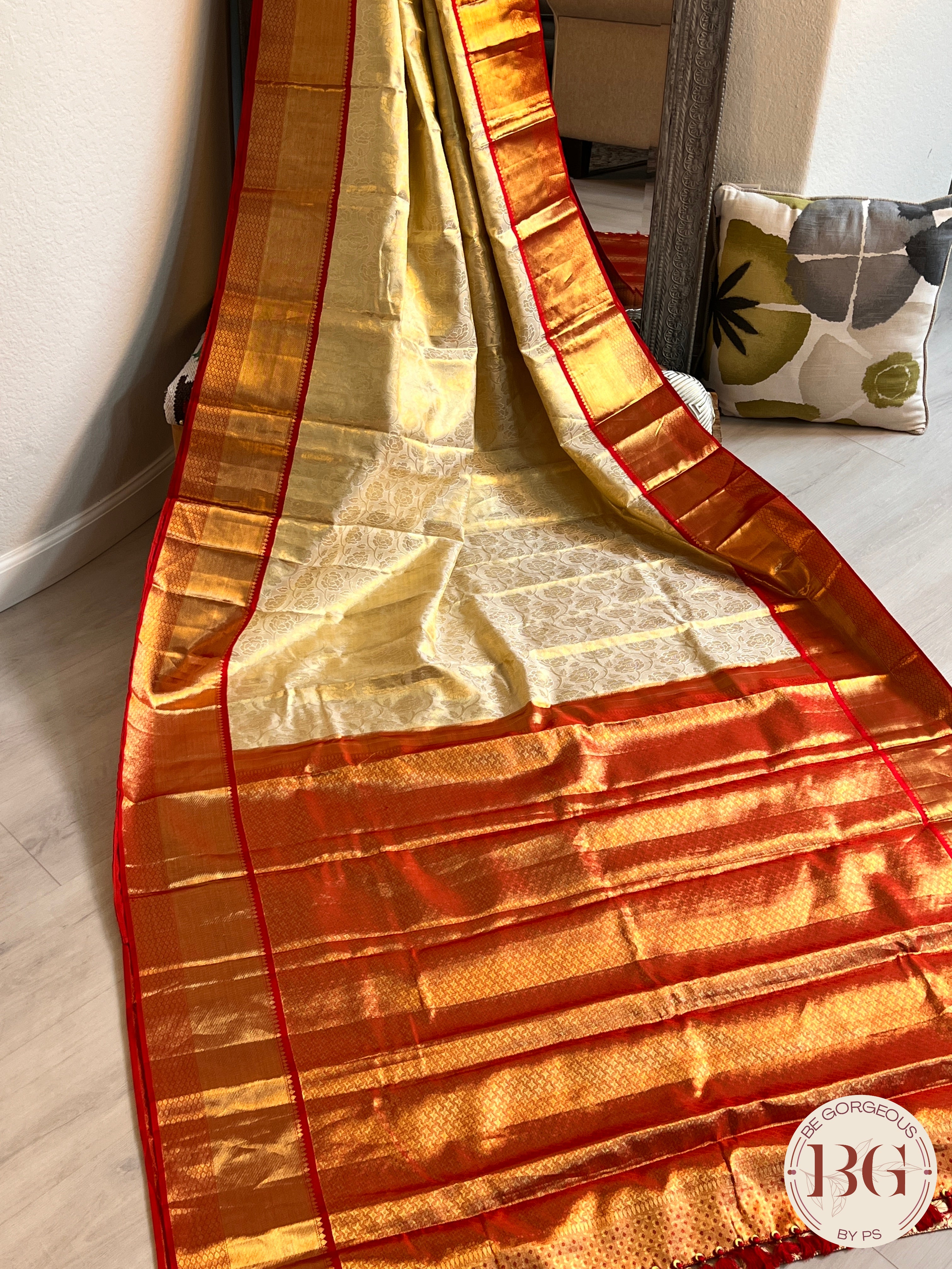 KANJEEVARAM PURE SILK KANJEEVARAM WHITE RED SA-KAN-PUR-WH416