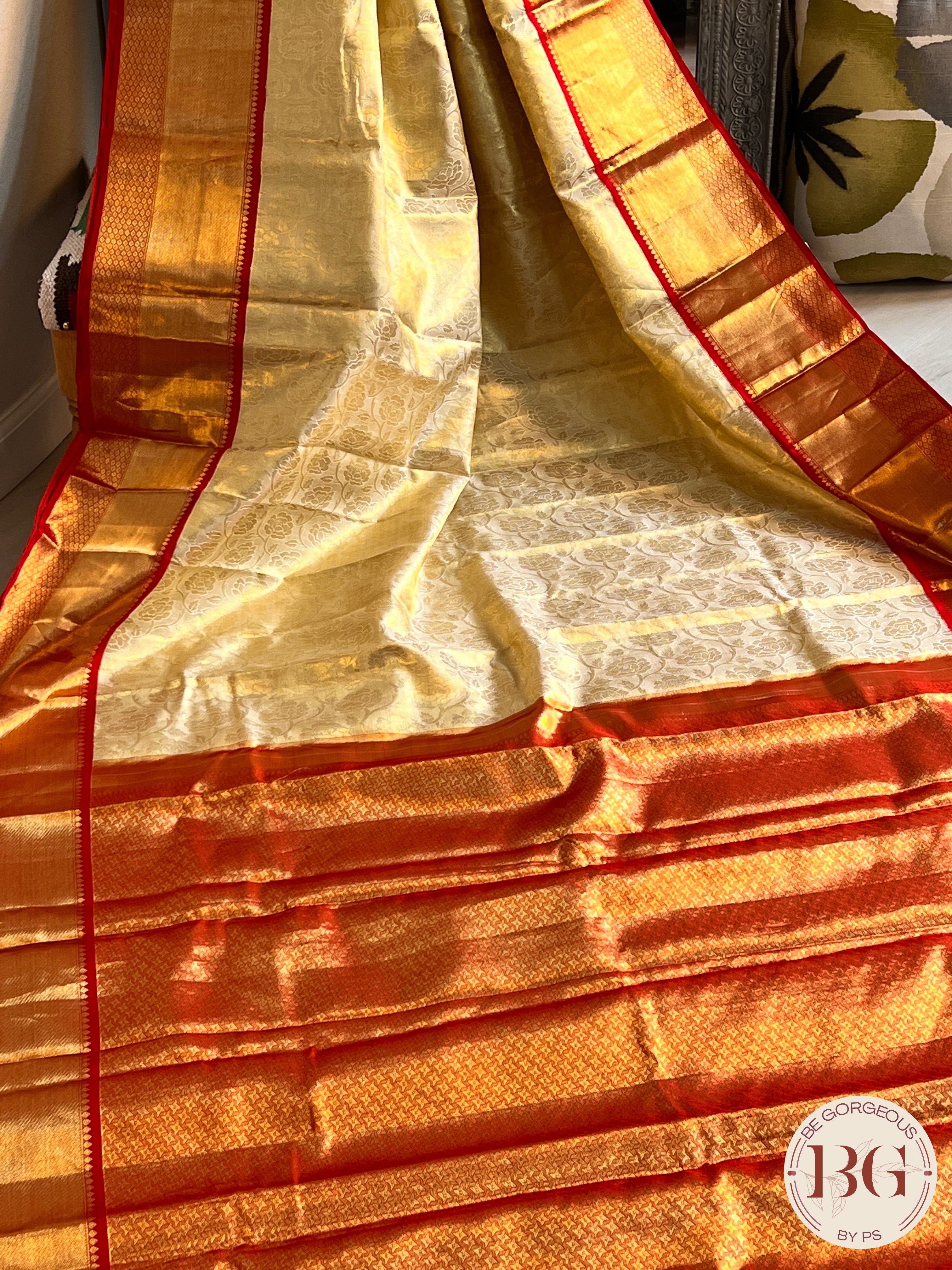 KANJEEVARAM PURE SILK KANJEEVARAM WHITE RED SA-KAN-PUR-WH416
