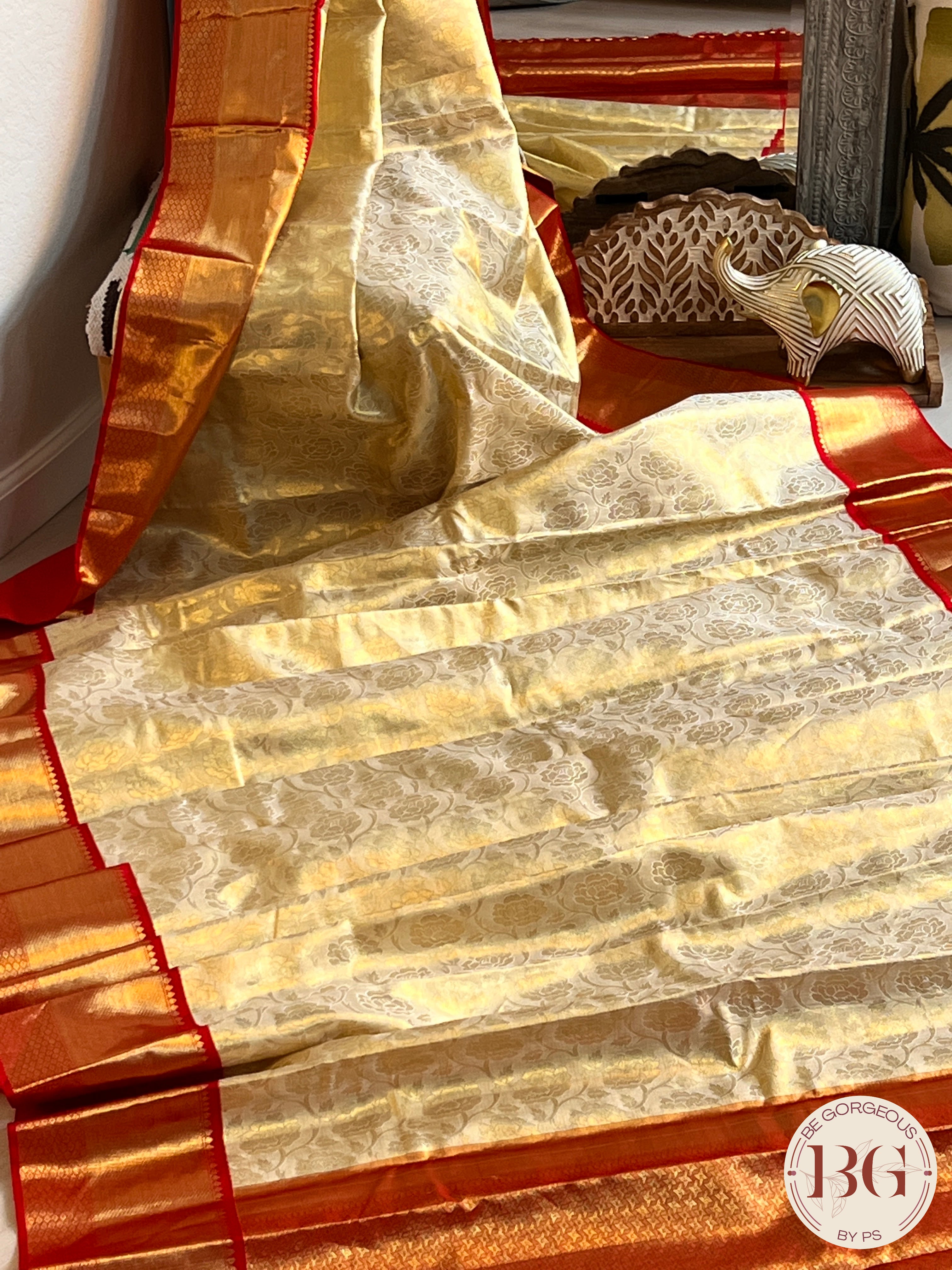 KANJEEVARAM PURE SILK KANJEEVARAM WHITE RED SA-KAN-PUR-WH416
