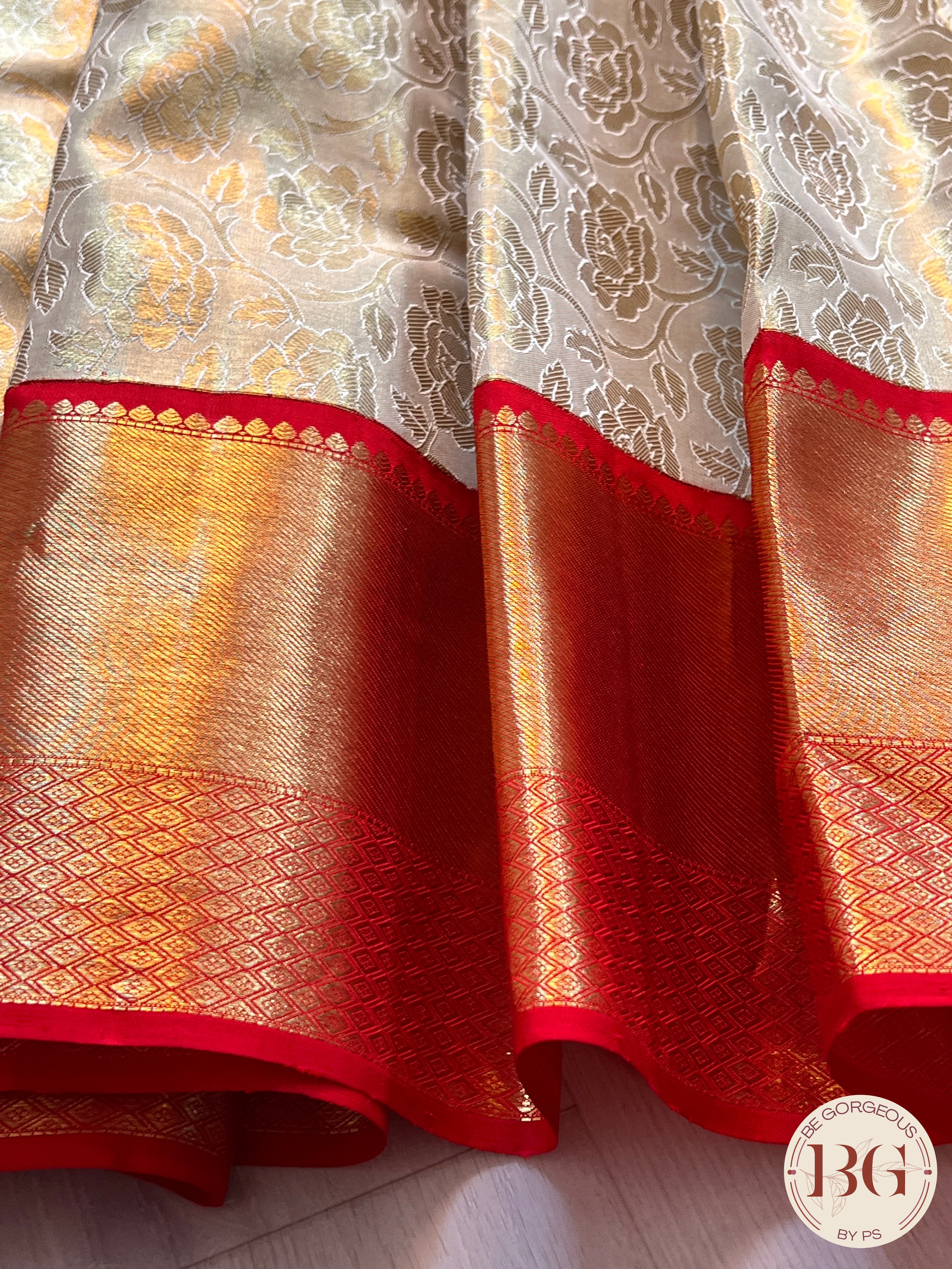KANJEEVARAM PURE SILK KANJEEVARAM WHITE RED SA-KAN-PUR-WH416