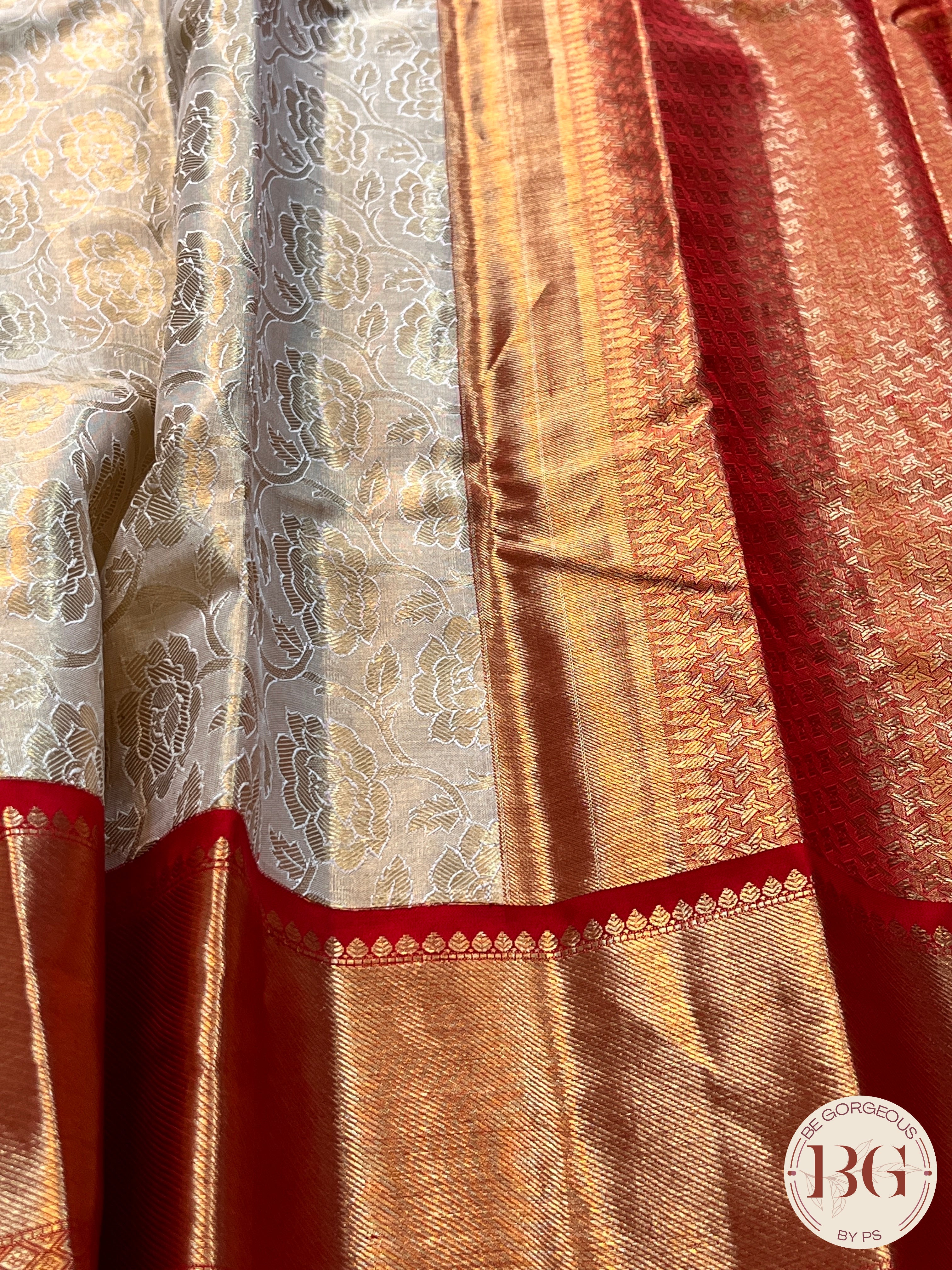 KANJEEVARAM PURE SILK KANJEEVARAM WHITE RED SA-KAN-PUR-WH416
