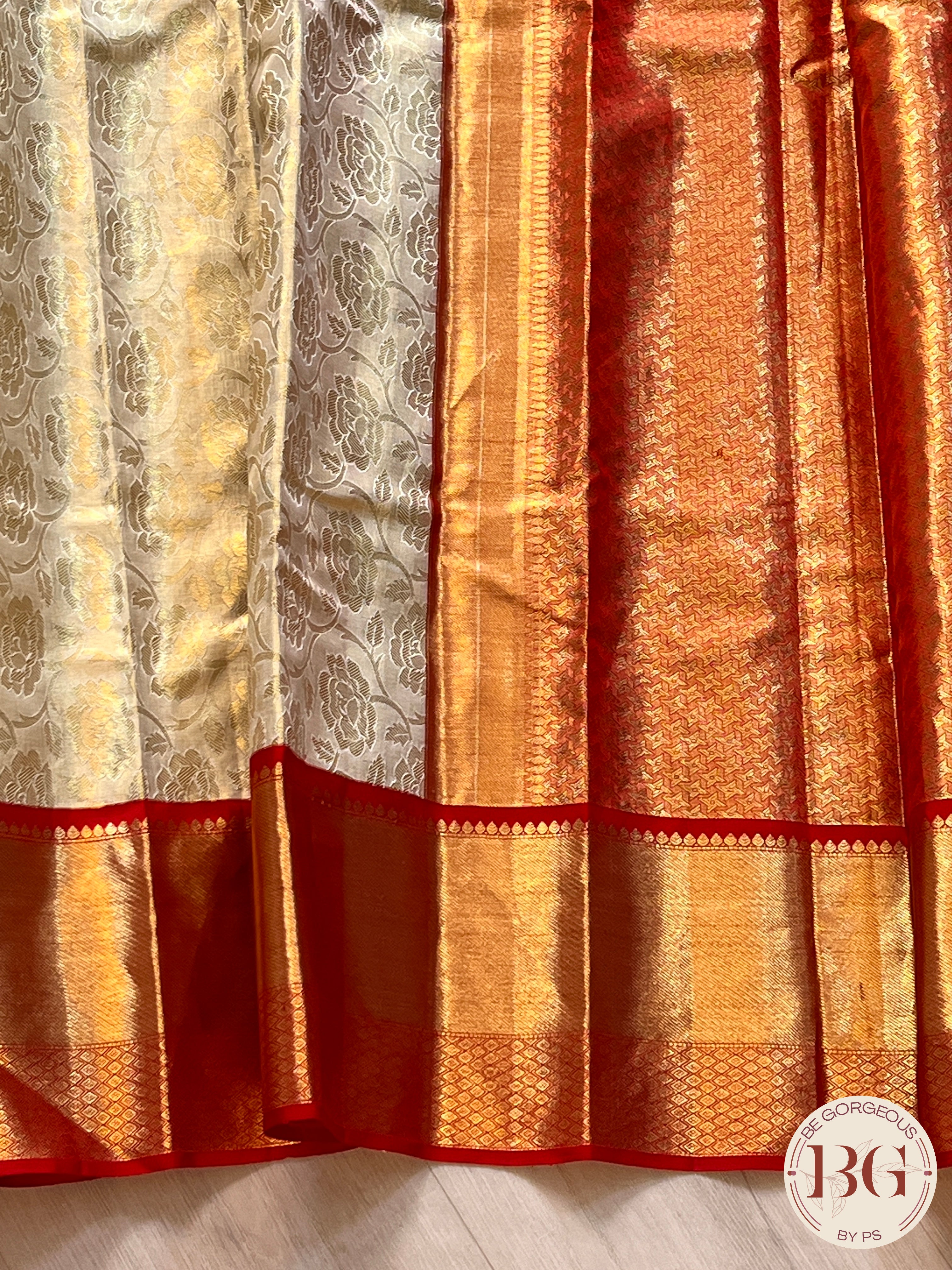 KANJEEVARAM PURE SILK KANJEEVARAM WHITE RED SA-KAN-PUR-WH416
