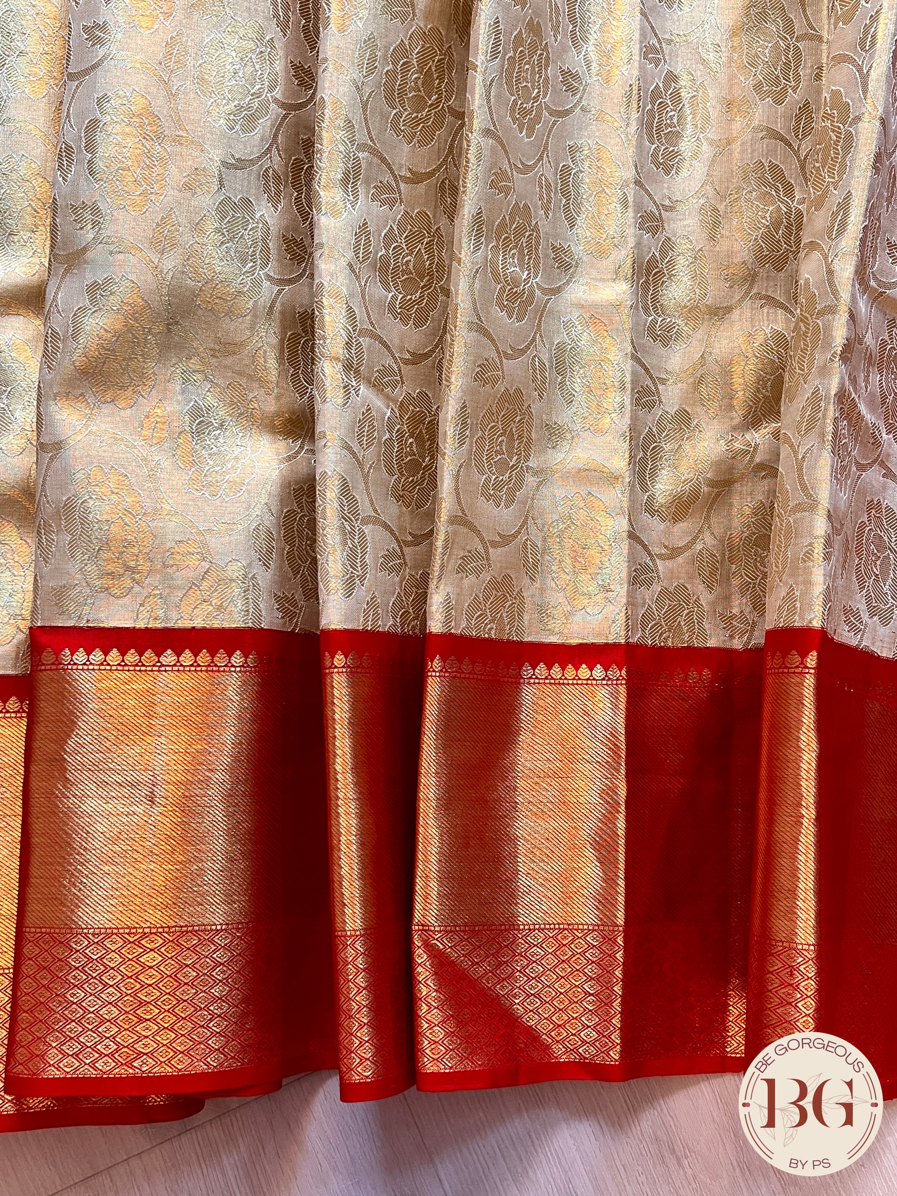 KANJEEVARAM PURE SILK KANJEEVARAM WHITE RED SA-KAN-PUR-WH416
