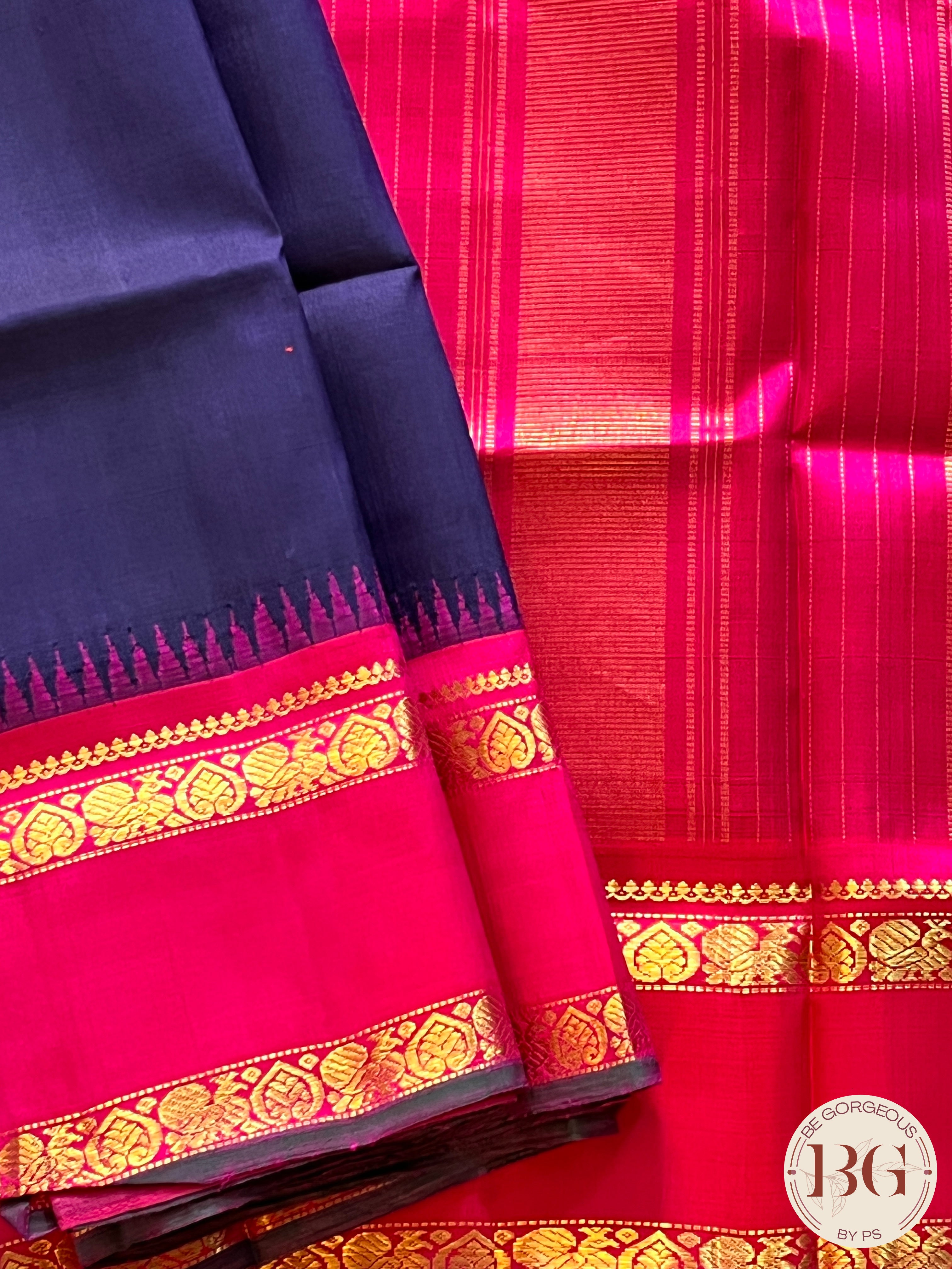 KANJEEVARAM PURE SILK KORWAI KANJEEVARAM BLUE PINK SA-KAN-PUR-BL410