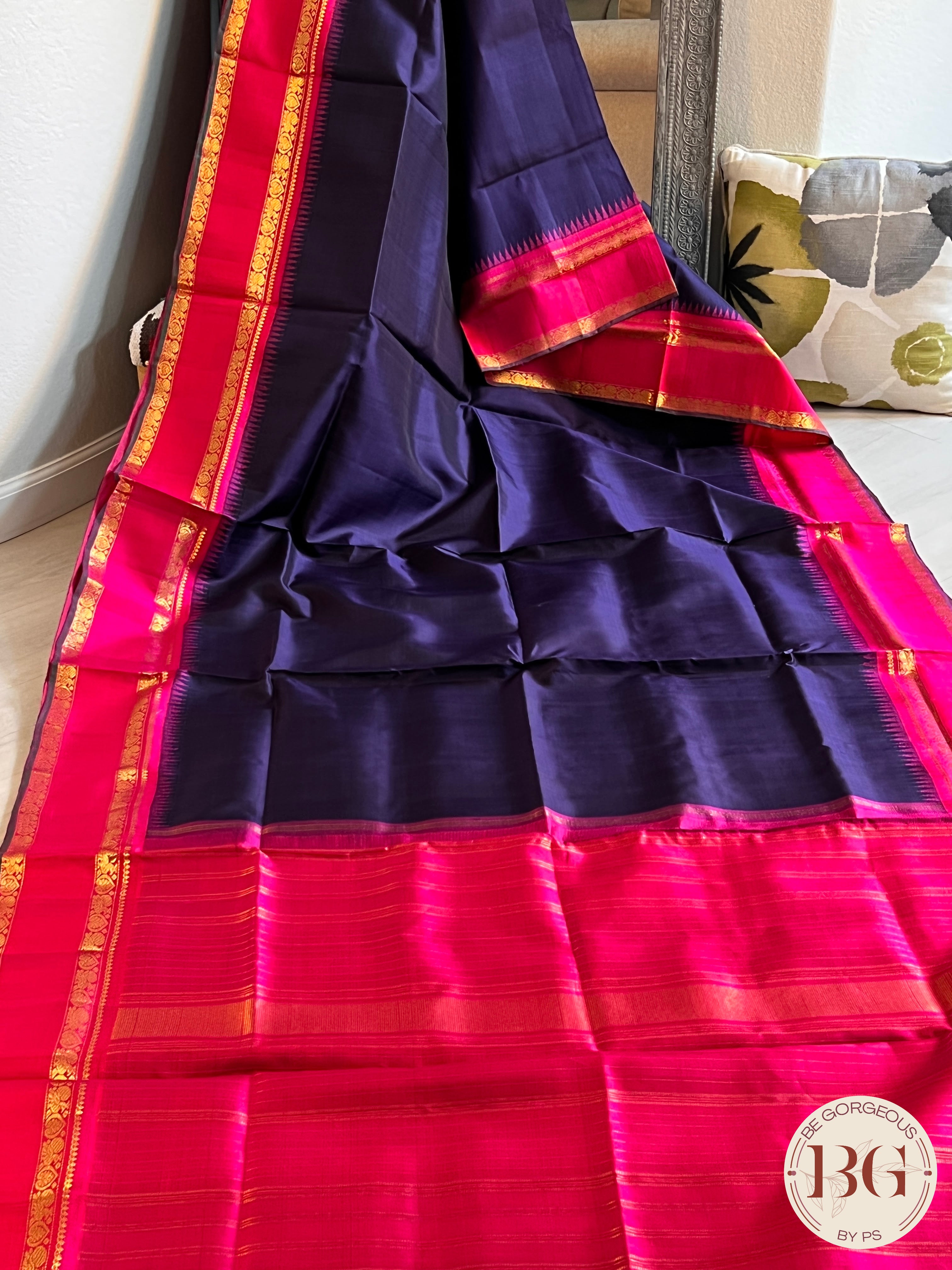 KANJEEVARAM PURE SILK KORWAI KANJEEVARAM BLUE PINK SA-KAN-PUR-BL410