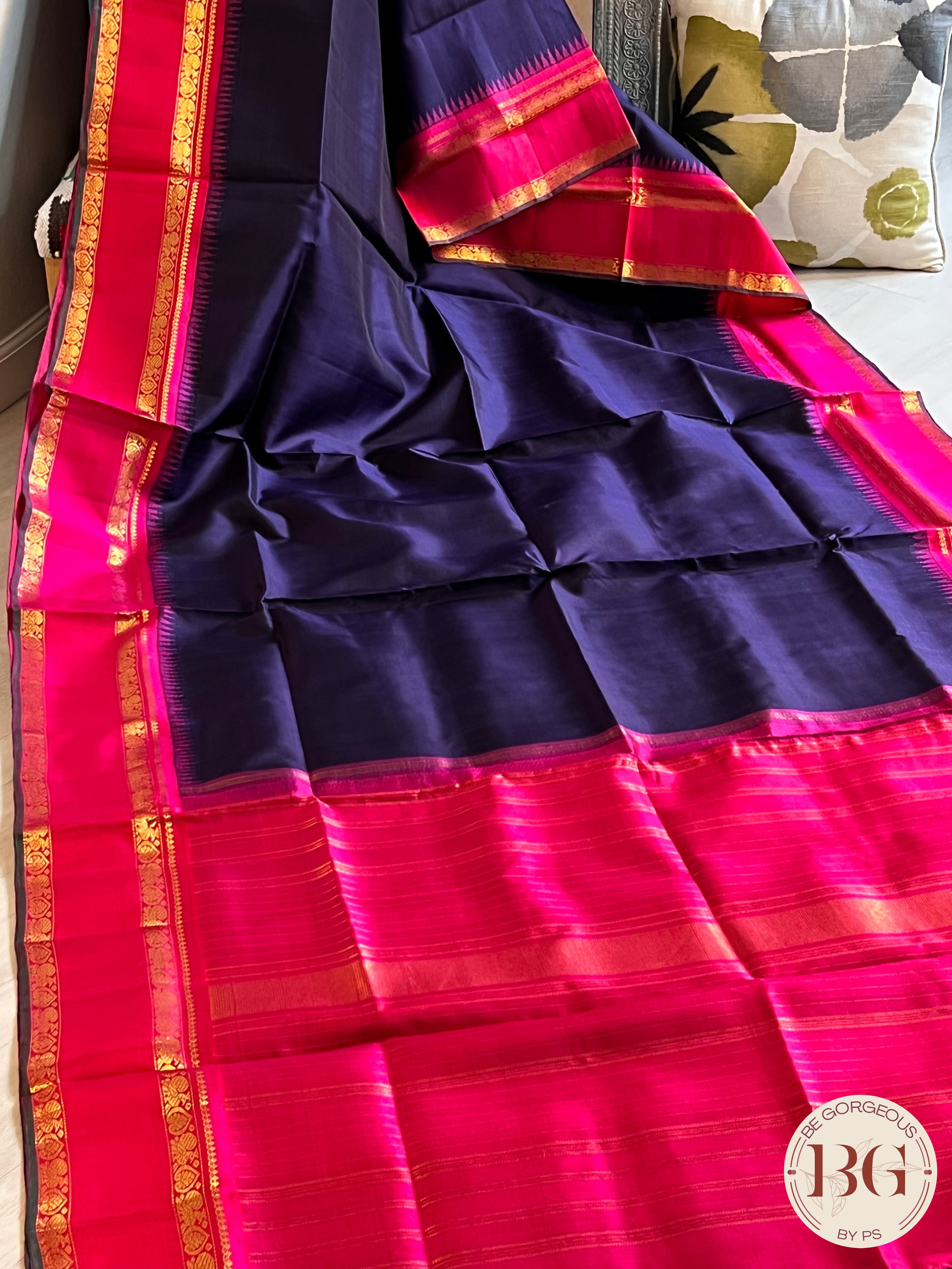 KANJEEVARAM PURE SILK KORWAI KANJEEVARAM BLUE PINK SA-KAN-PUR-BL410