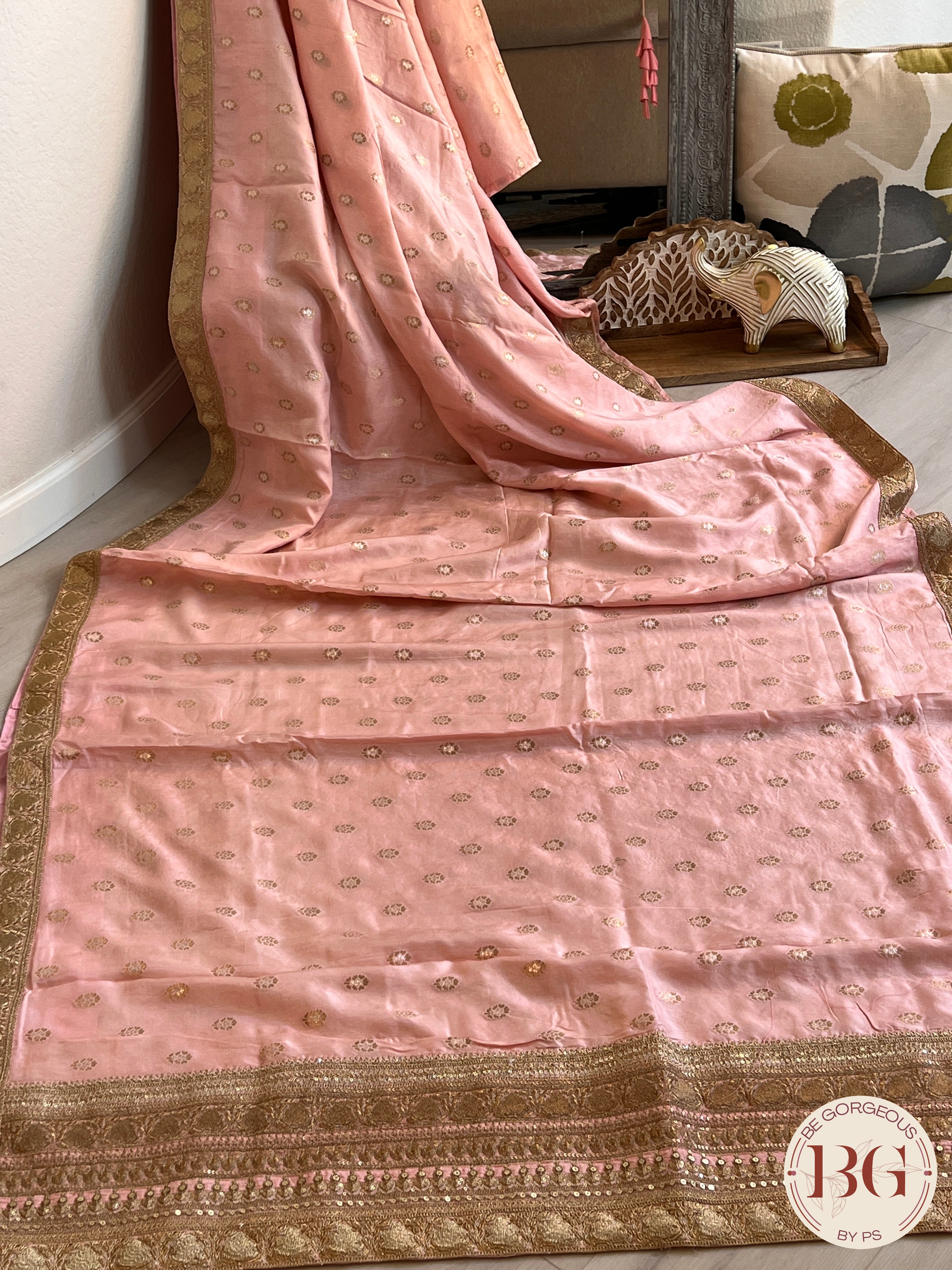 MUNGA SILK EMBROIDERY PINK SA-MUN-EMB-PI425