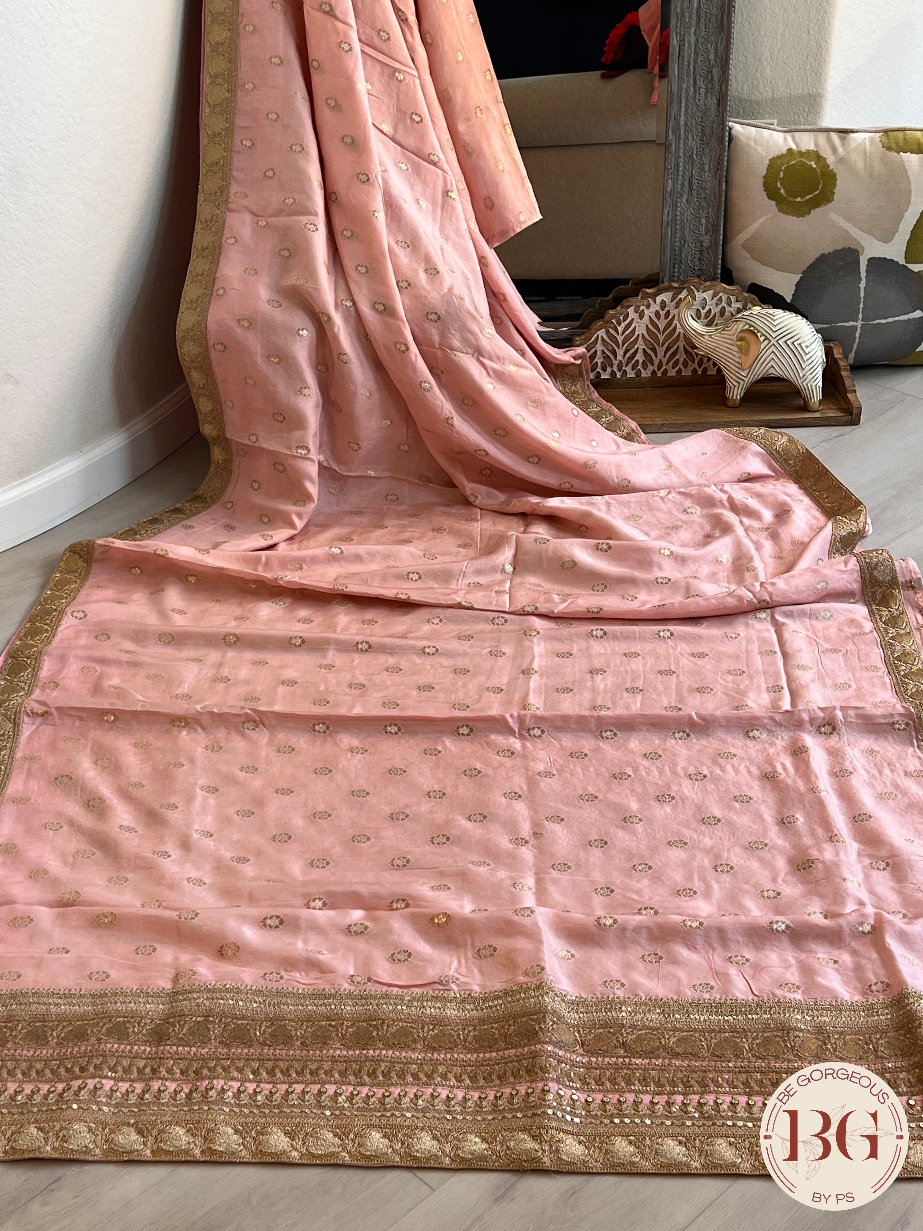 MUNGA SILK EMBROIDERY PINK SA-MUN-EMB-PI425