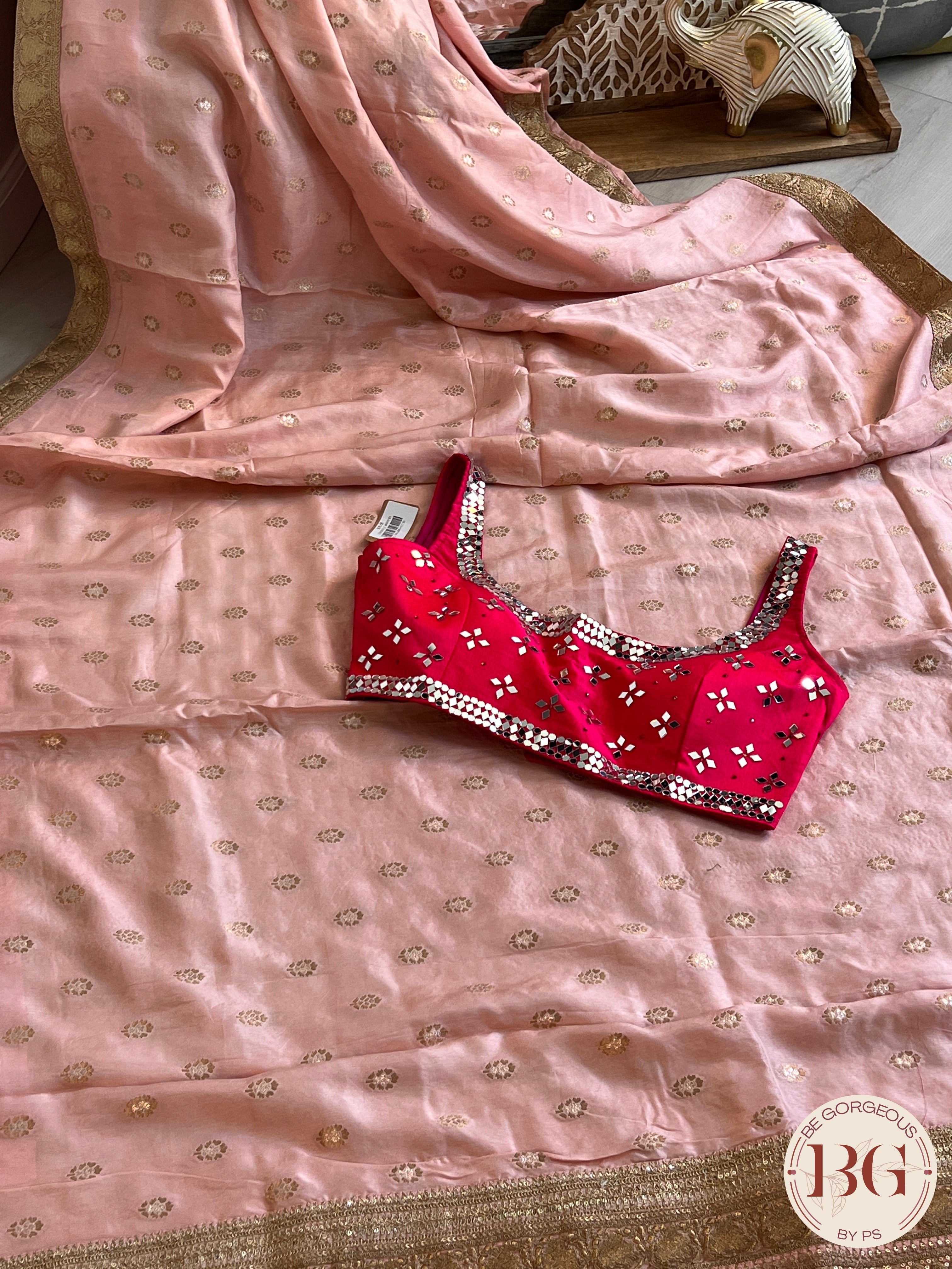 MUNGA SILK EMBROIDERY PINK SA-MUN-EMB-PI425