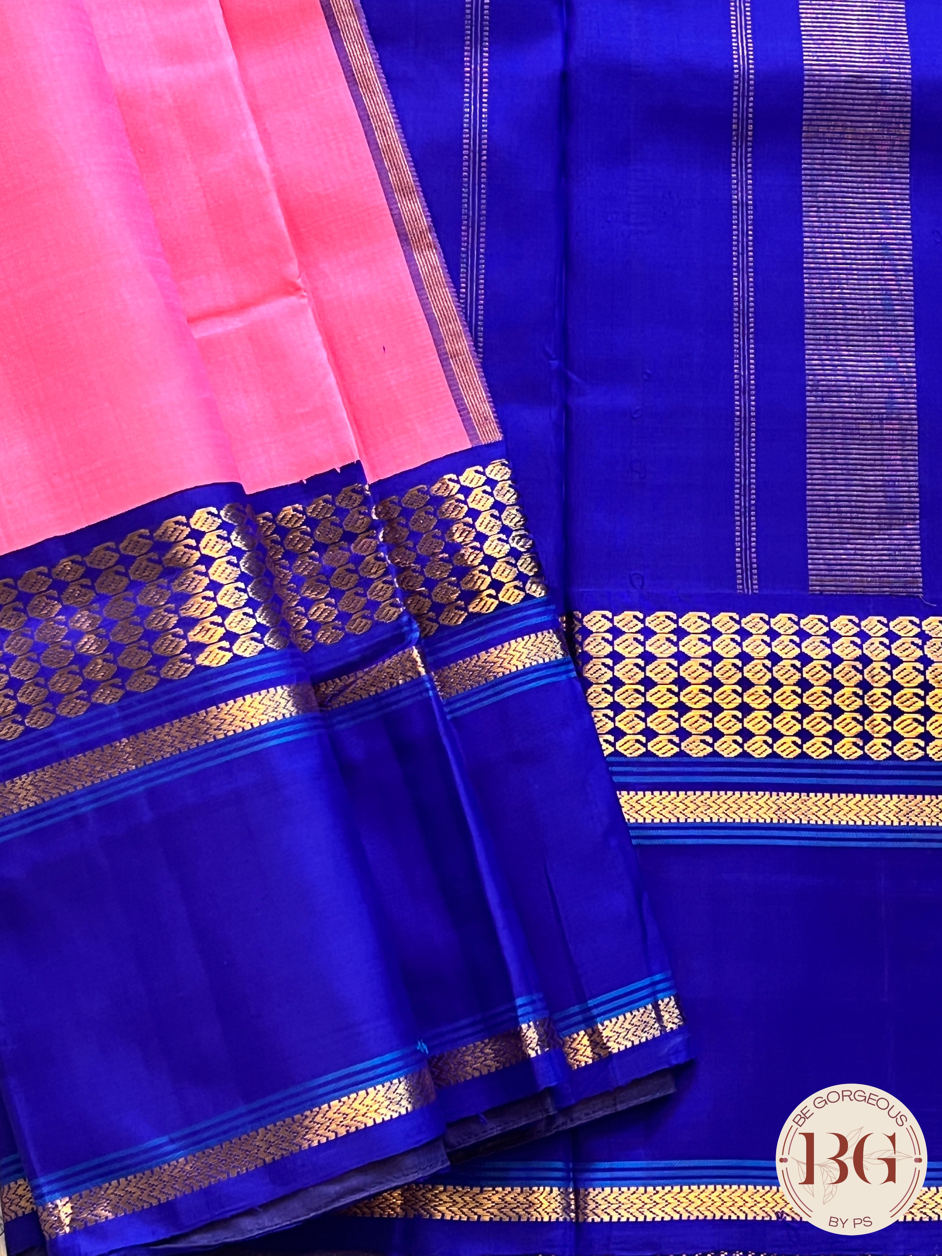 KANJEEVARAM PURE SILK KORWAI KANJEEVARAM PINK BLUE SA-KAN-PUR-PI412