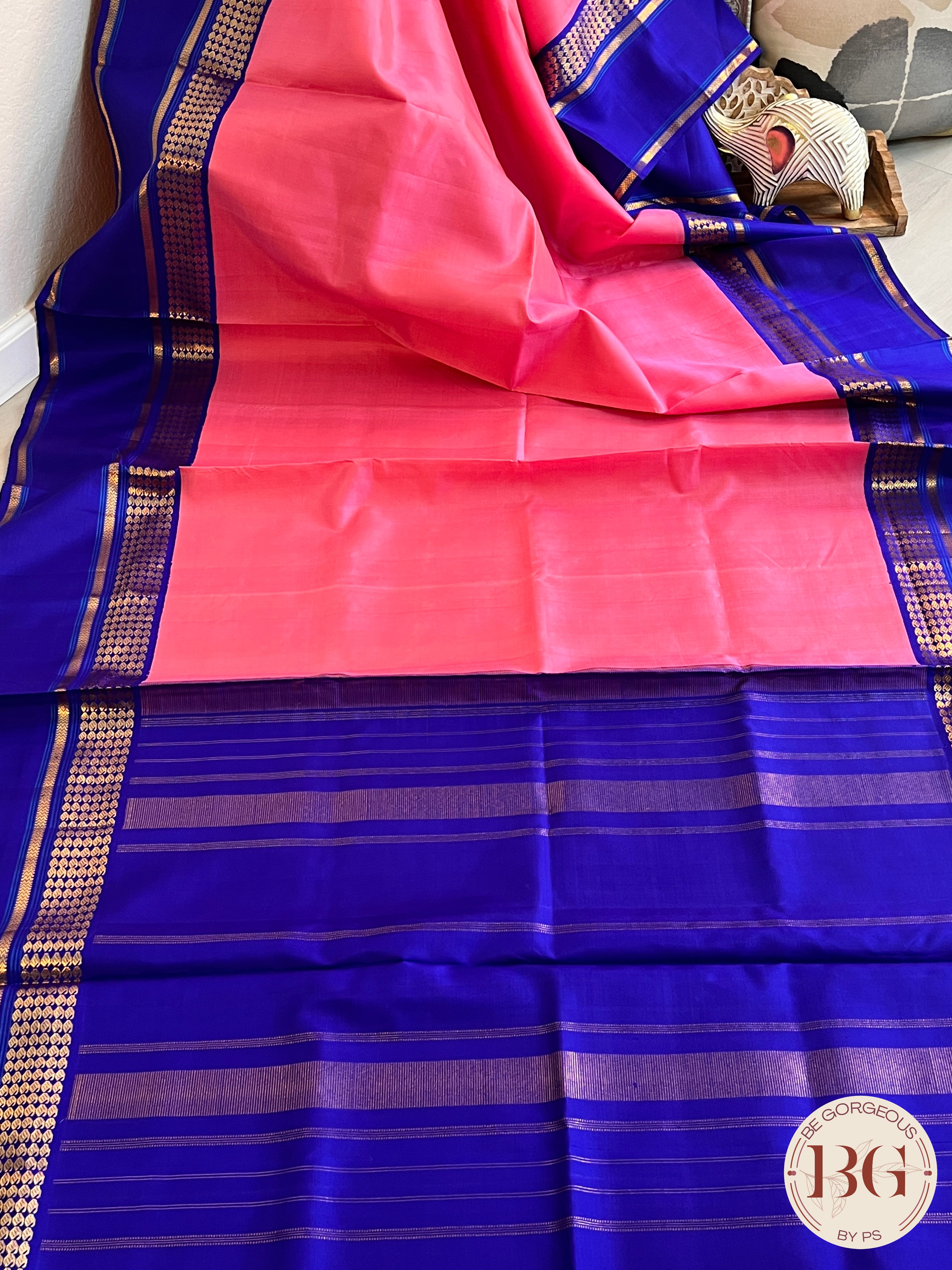 KANJEEVARAM PURE SILK KORWAI KANJEEVARAM PINK BLUE SA-KAN-PUR-PI412