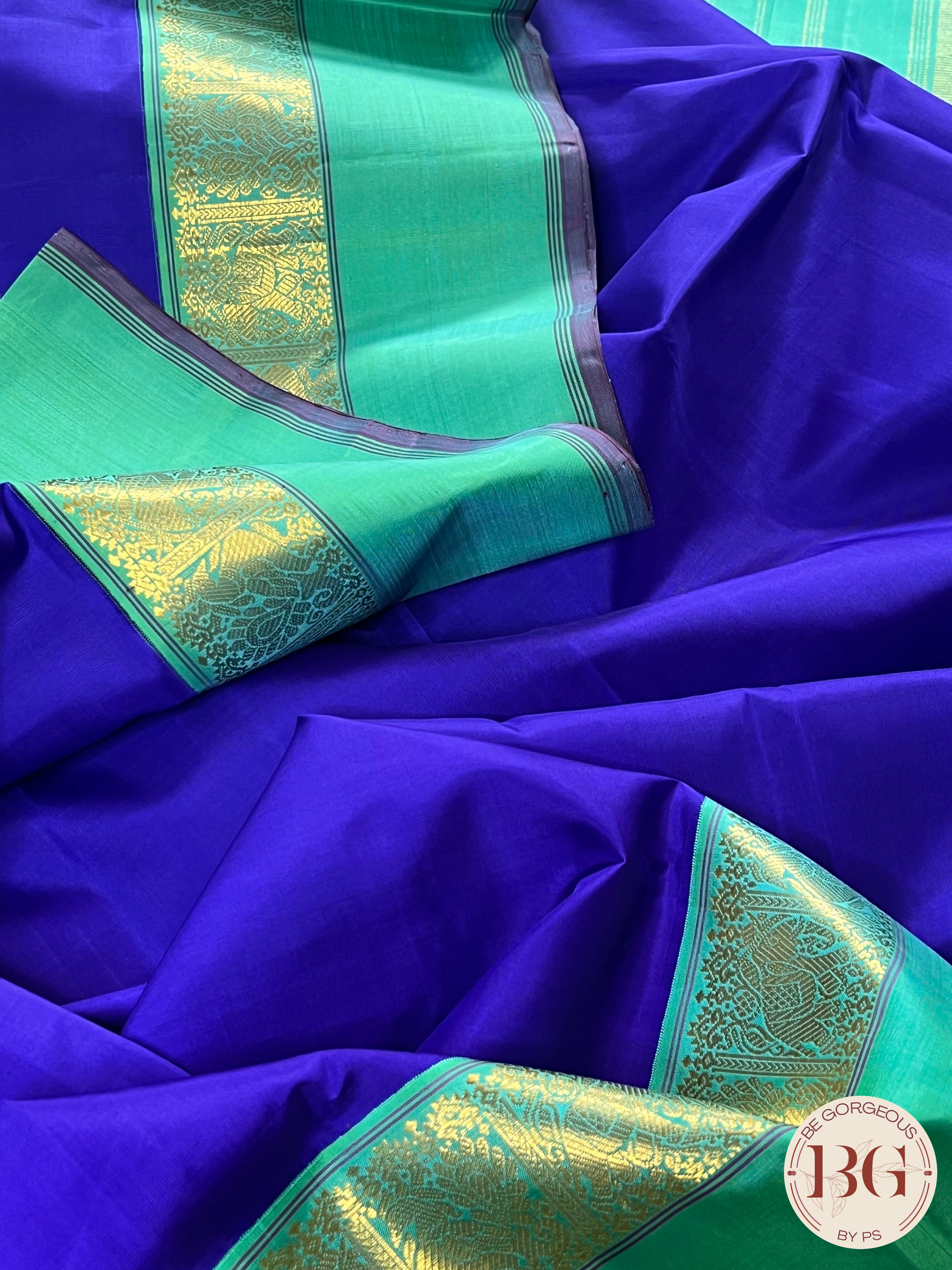 KANJEEVARAM PURE SILK KORWAI KANJEEVARAM BLUE GREEN SA-KAN-PUR-BL404