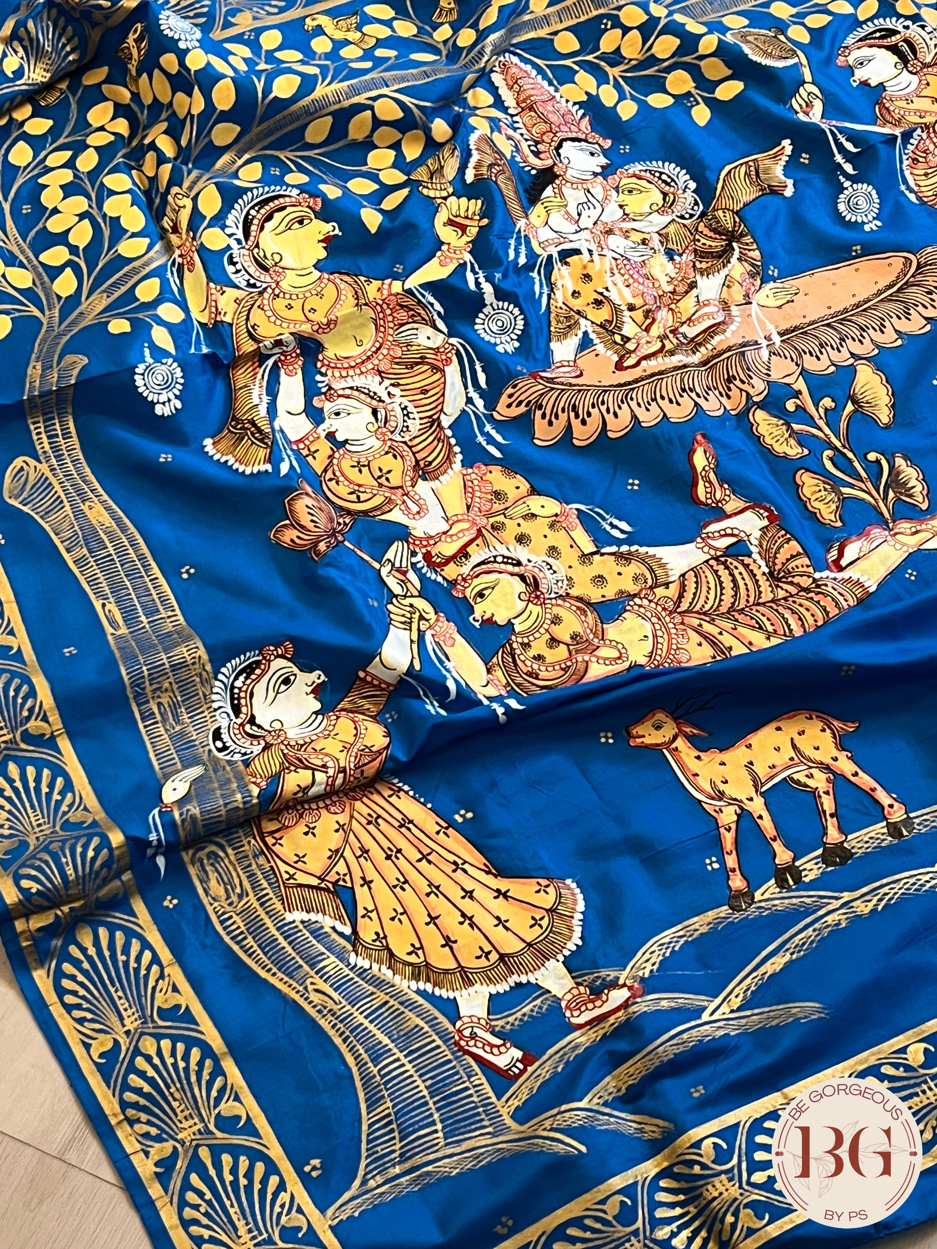 PATTACHITRA MULBERRY SILK BLUE SA-PAT-MUL-BL432