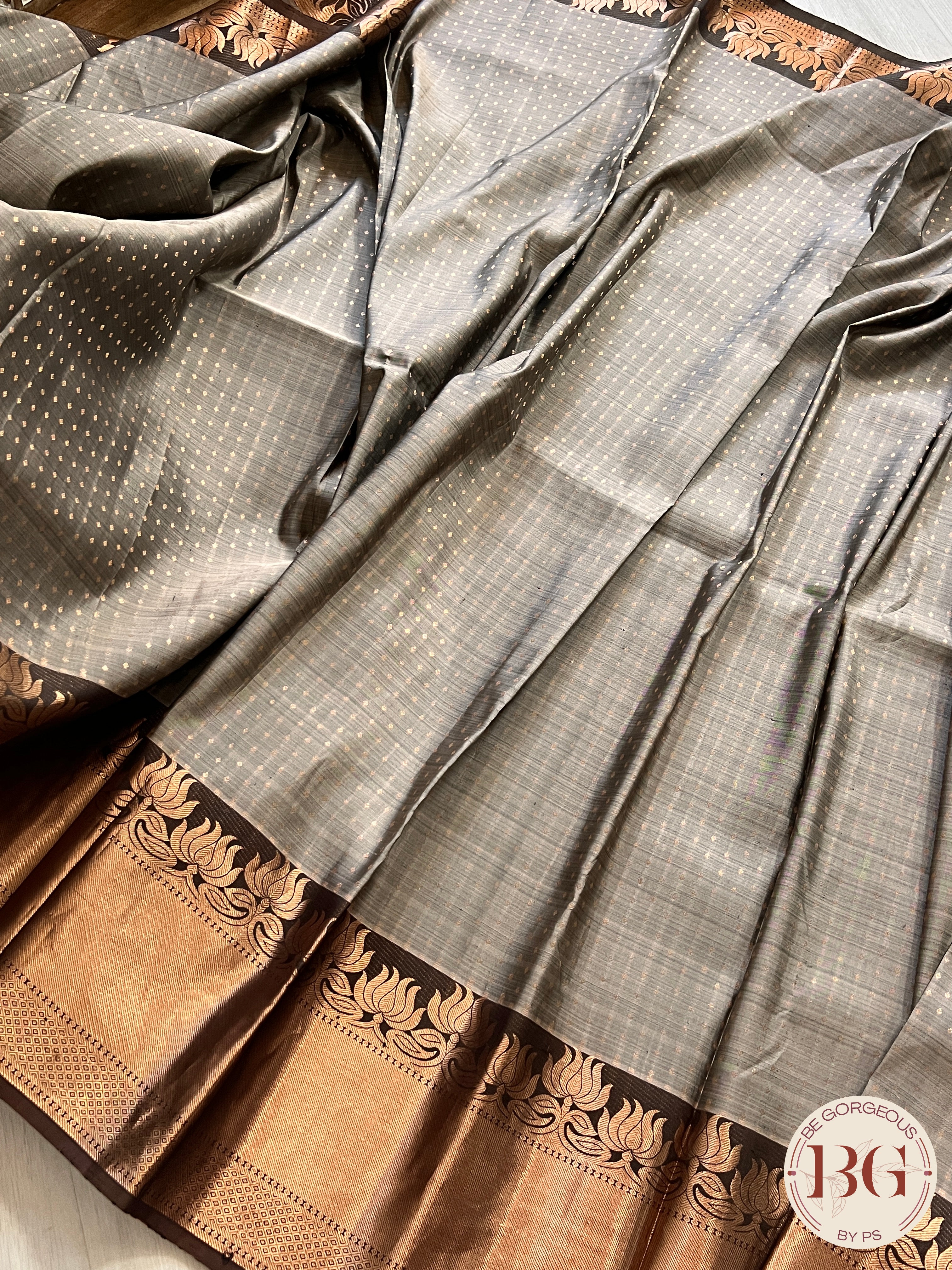 KANJEEVARAM PURE SILK KANJEEVARAM GREY BROWN SA-KAN-PUR-GR406