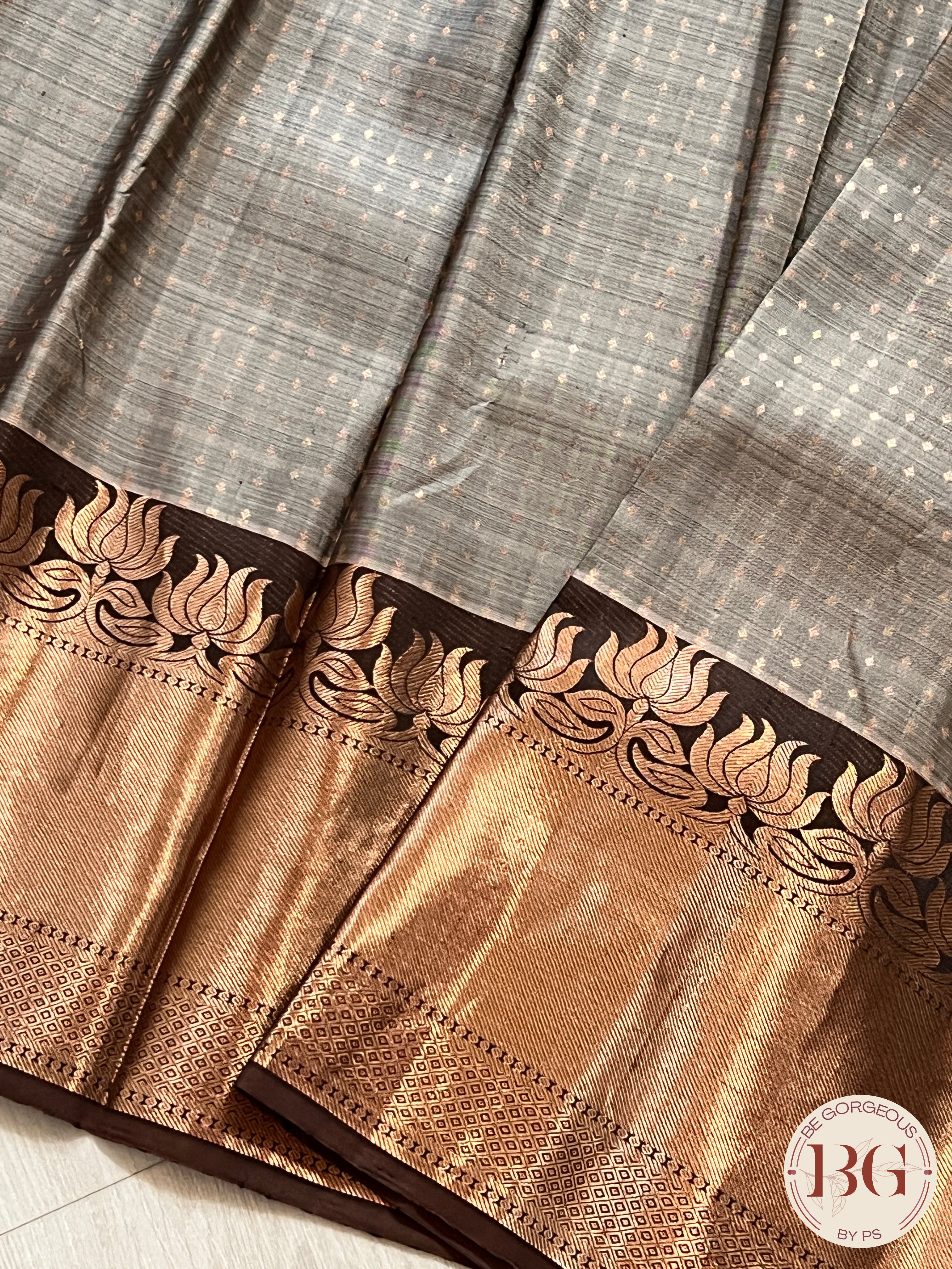 KANJEEVARAM PURE SILK KANJEEVARAM GREY BROWN SA-KAN-PUR-GR406