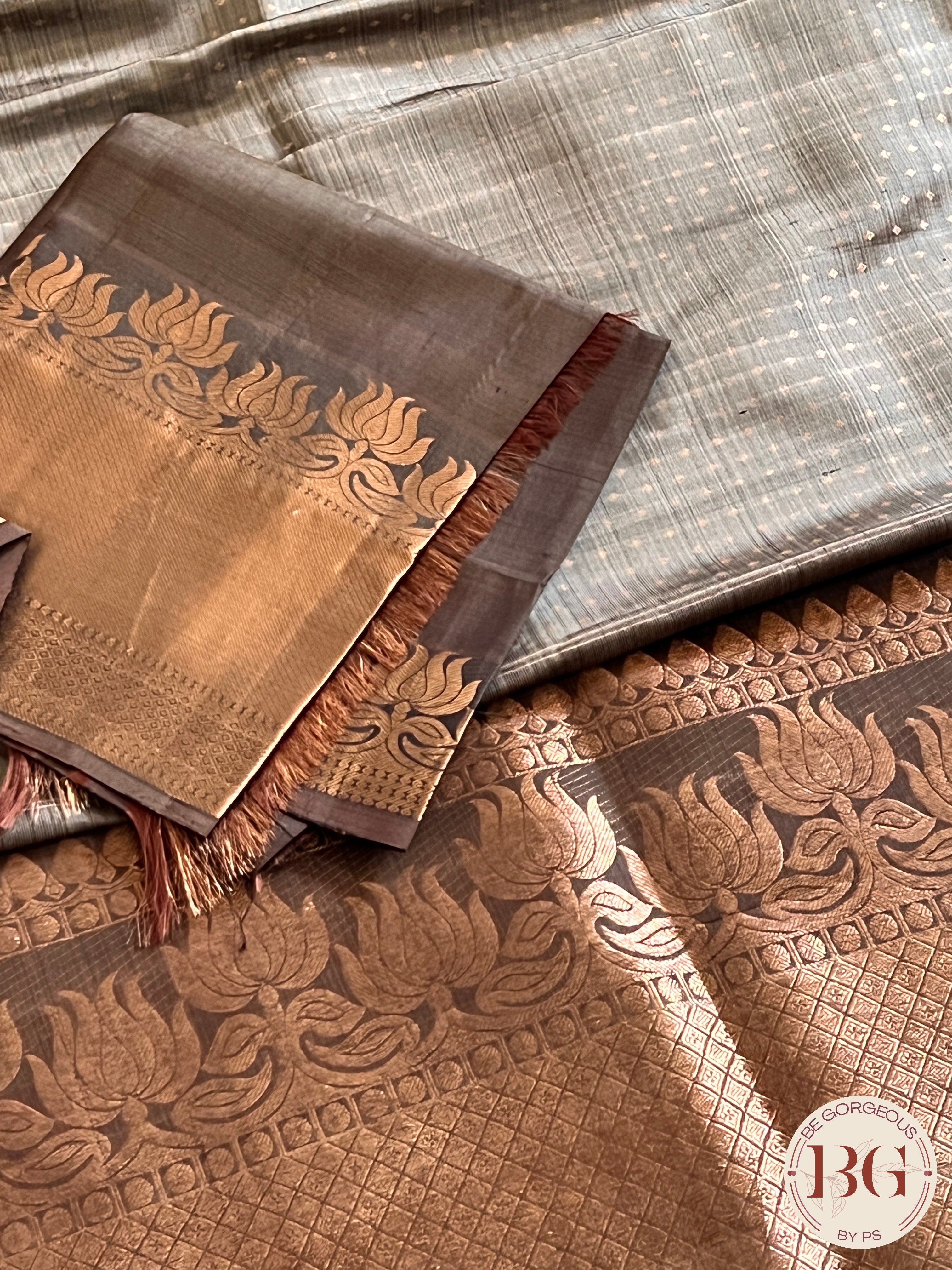 KANJEEVARAM PURE SILK KANJEEVARAM GREY BROWN SA-KAN-PUR-GR406