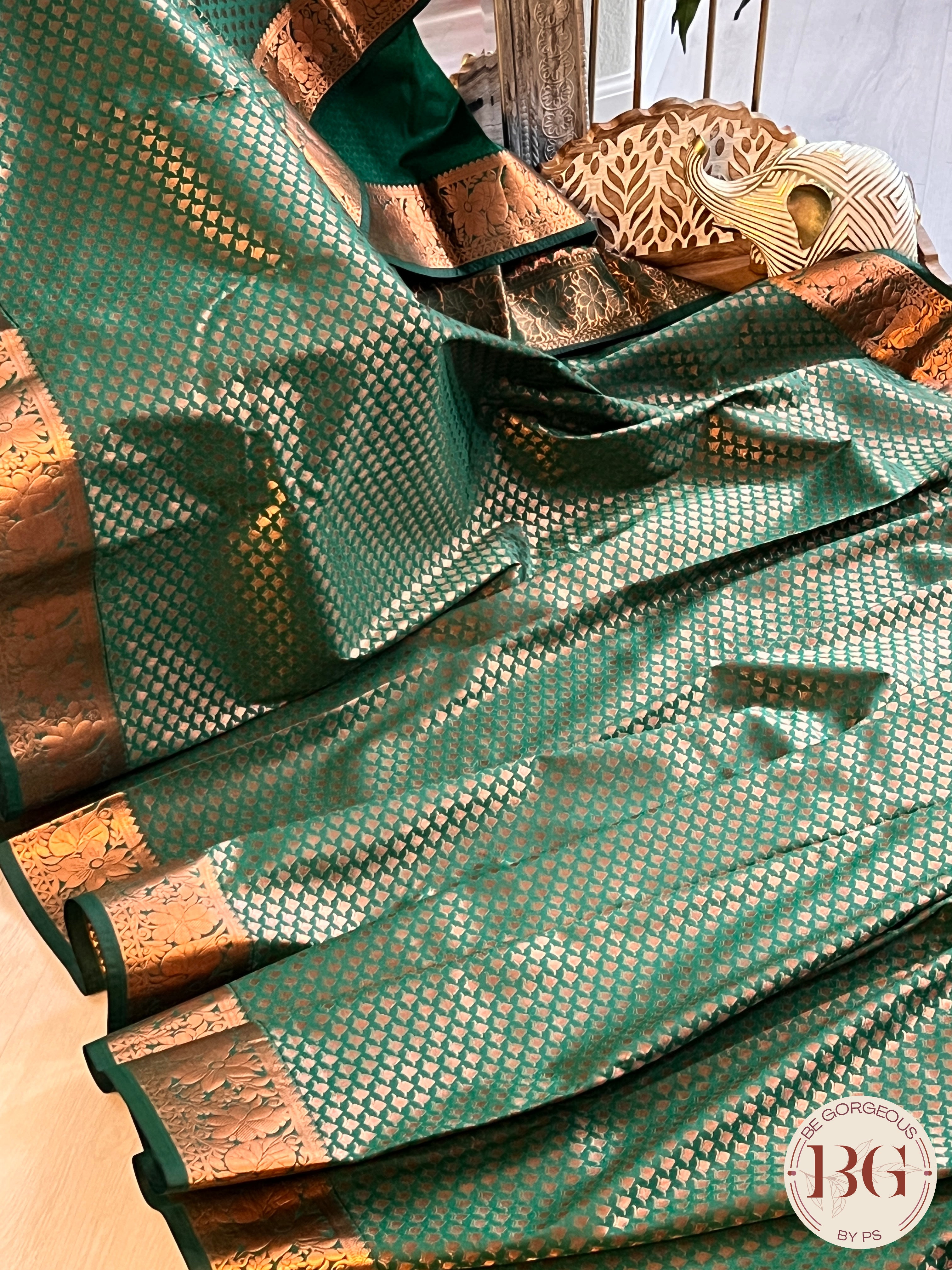 KANJEEVARAM PURE SILK KANJEEVARAM Green Red SA-KAN-PUR-PI414