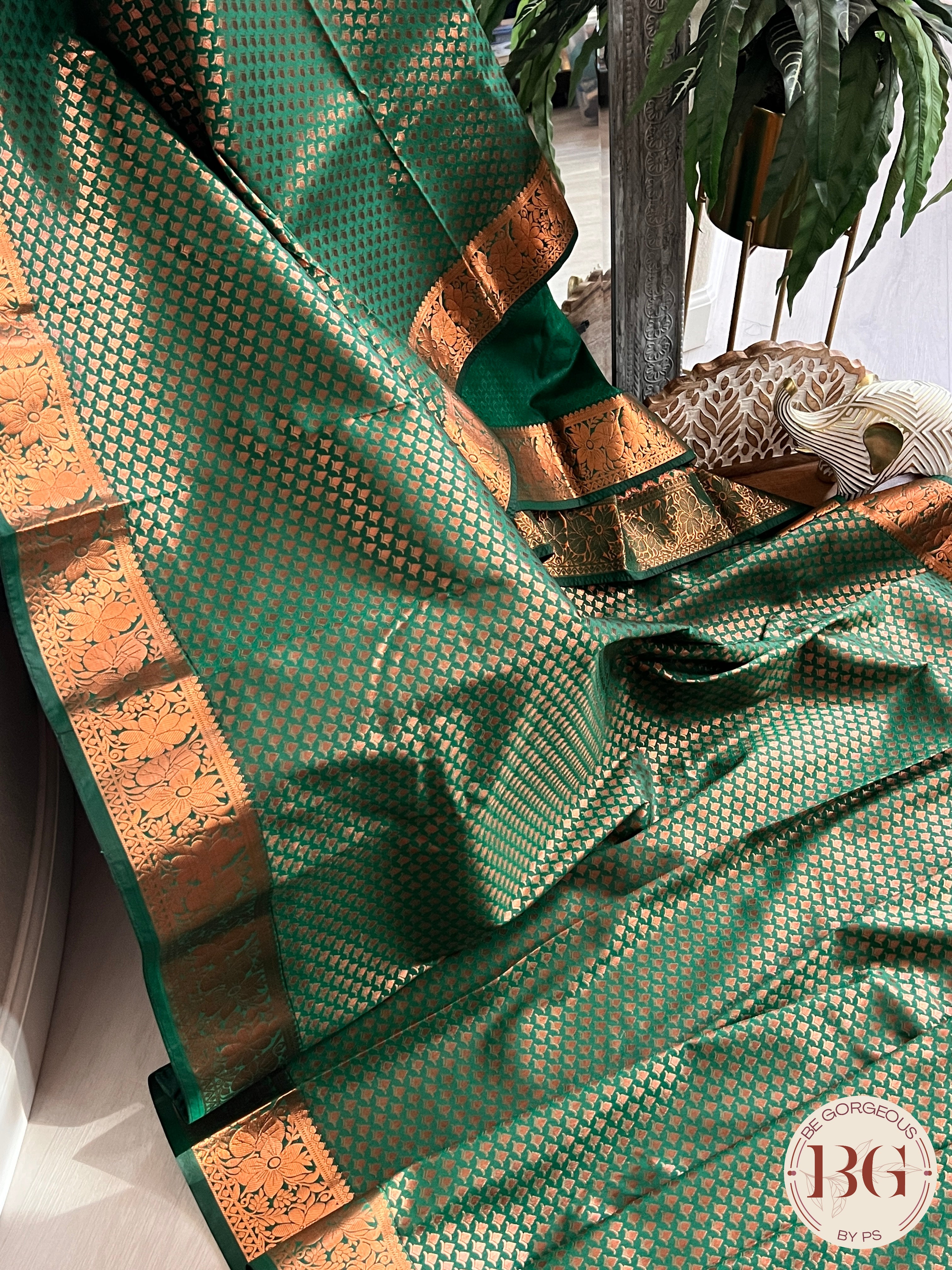 KANJEEVARAM PURE SILK KANJEEVARAM Green Red SA-KAN-PUR-PI414