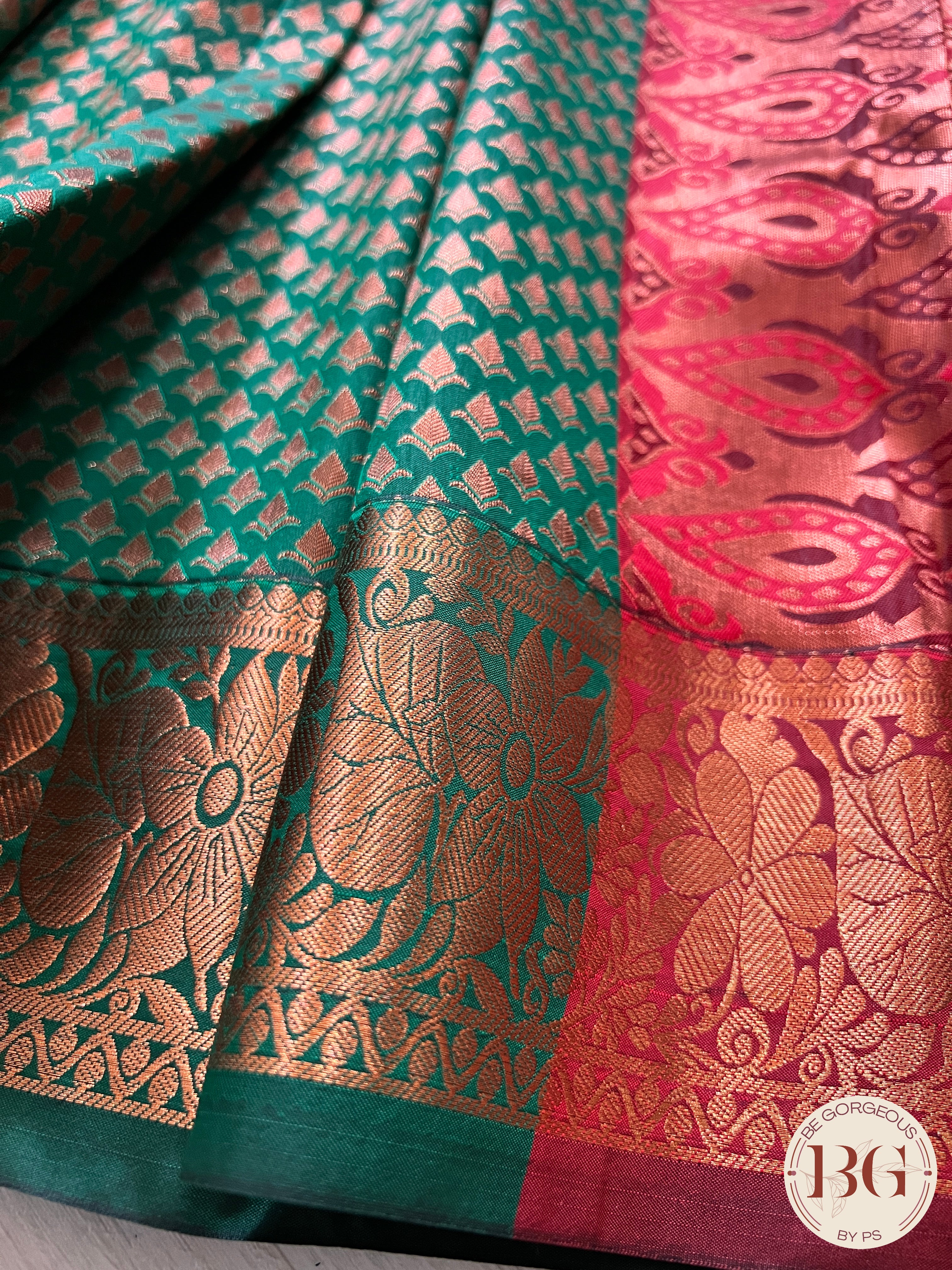 KANJEEVARAM PURE SILK KANJEEVARAM Green Red SA-KAN-PUR-PI414