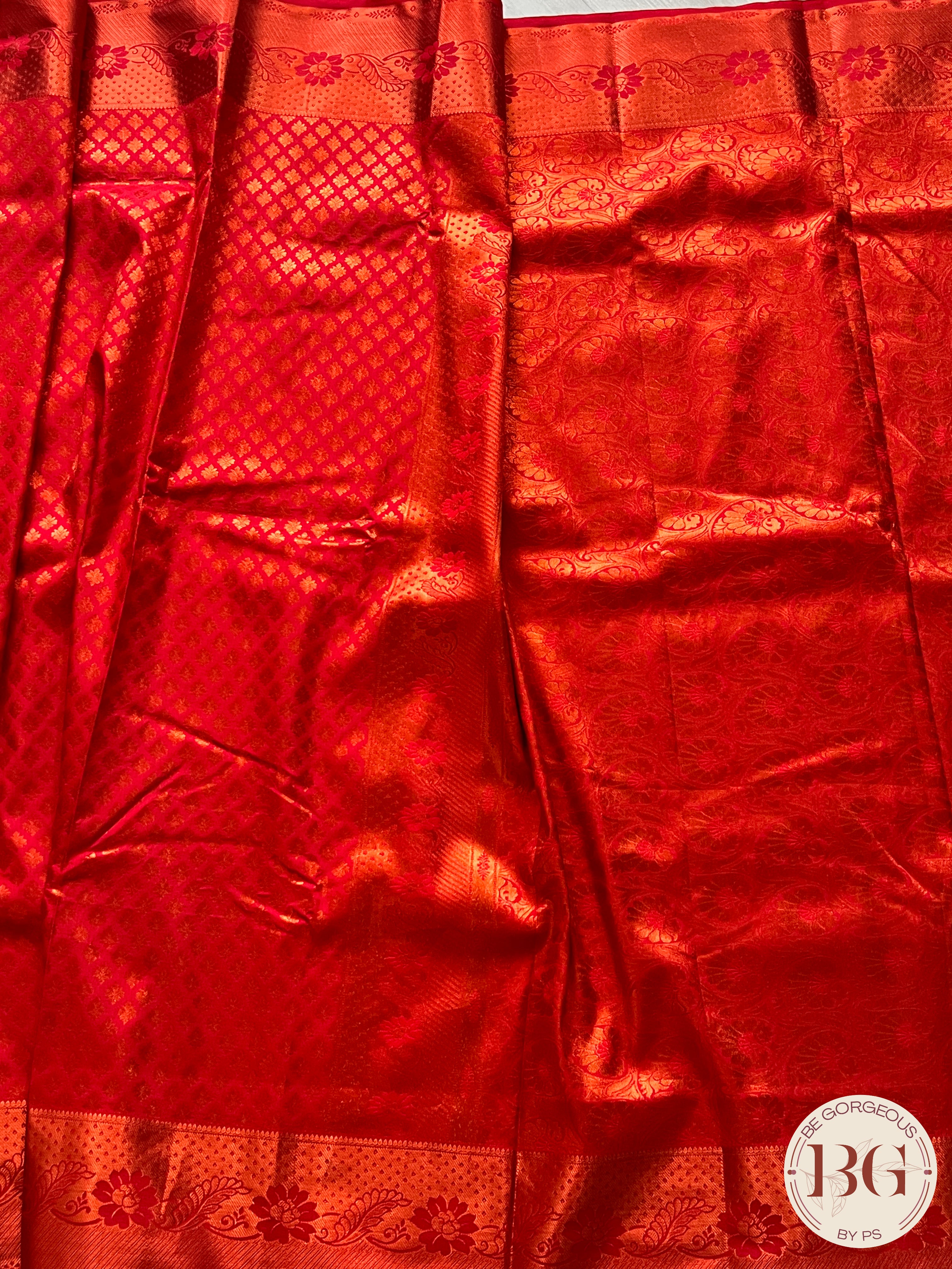 KANJEEVARAM FULL DESIGN ZARI SAREE RED SA-KAN-FUL-RE394