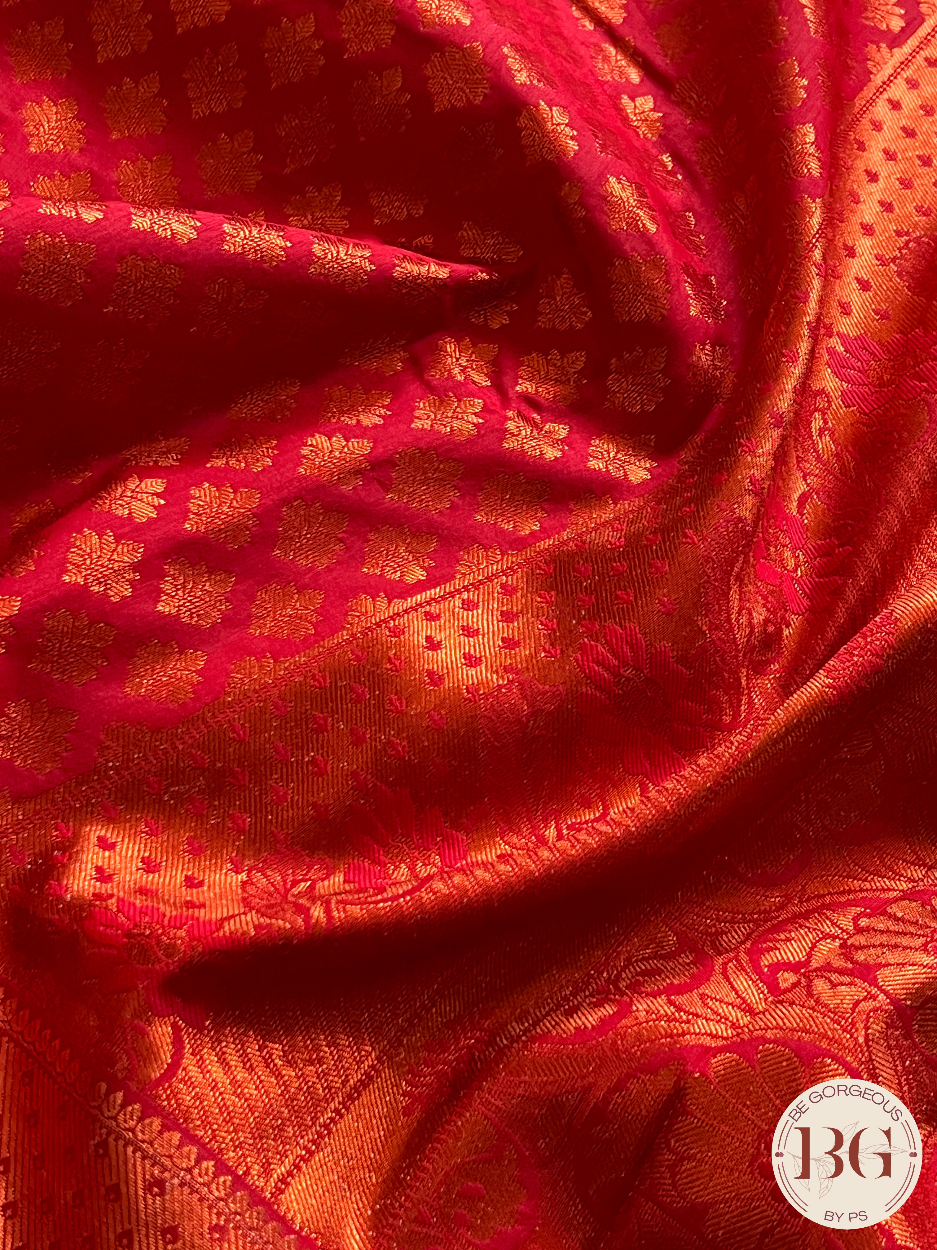 KANJEEVARAM FULL DESIGN ZARI SAREE RED SA-KAN-FUL-RE394