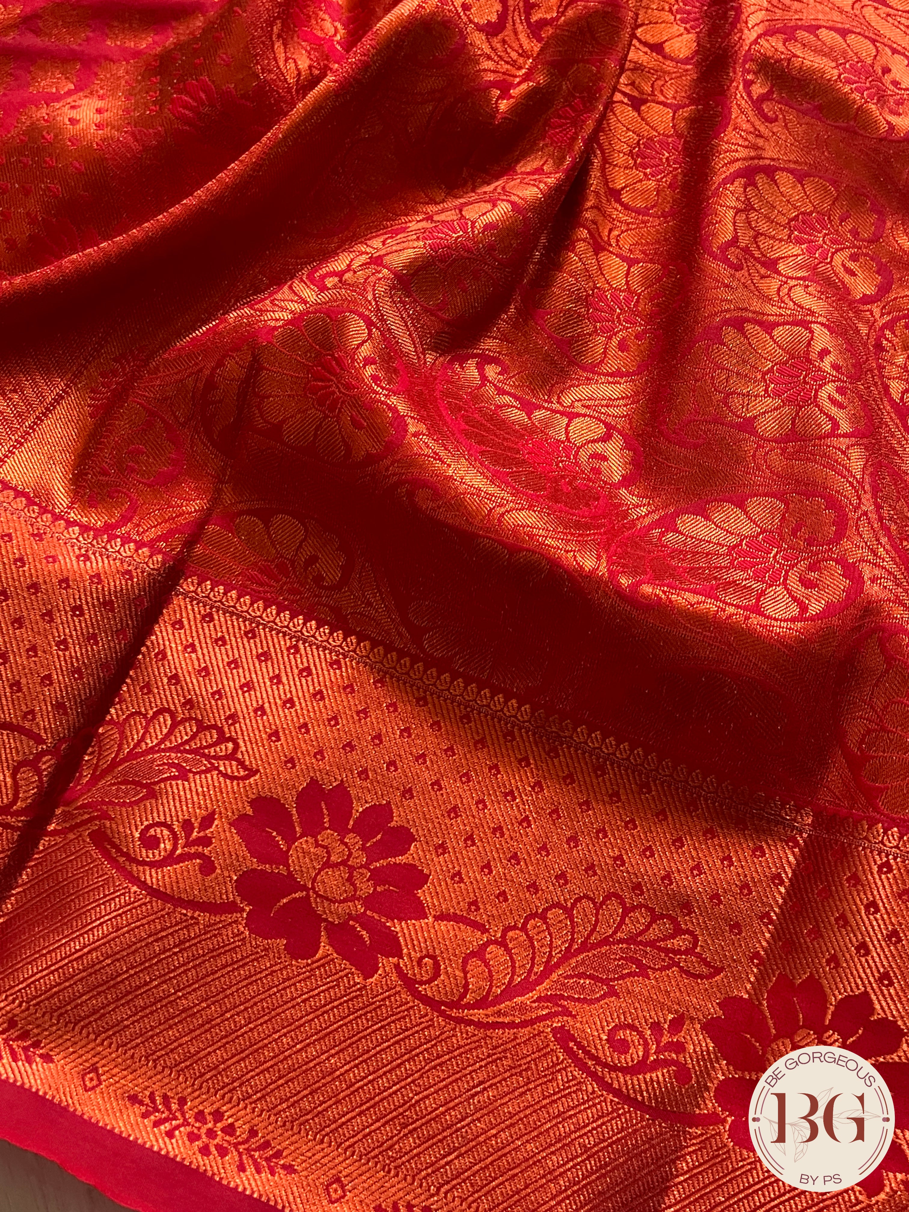 KANJEEVARAM FULL DESIGN ZARI SAREE RED SA-KAN-FUL-RE394