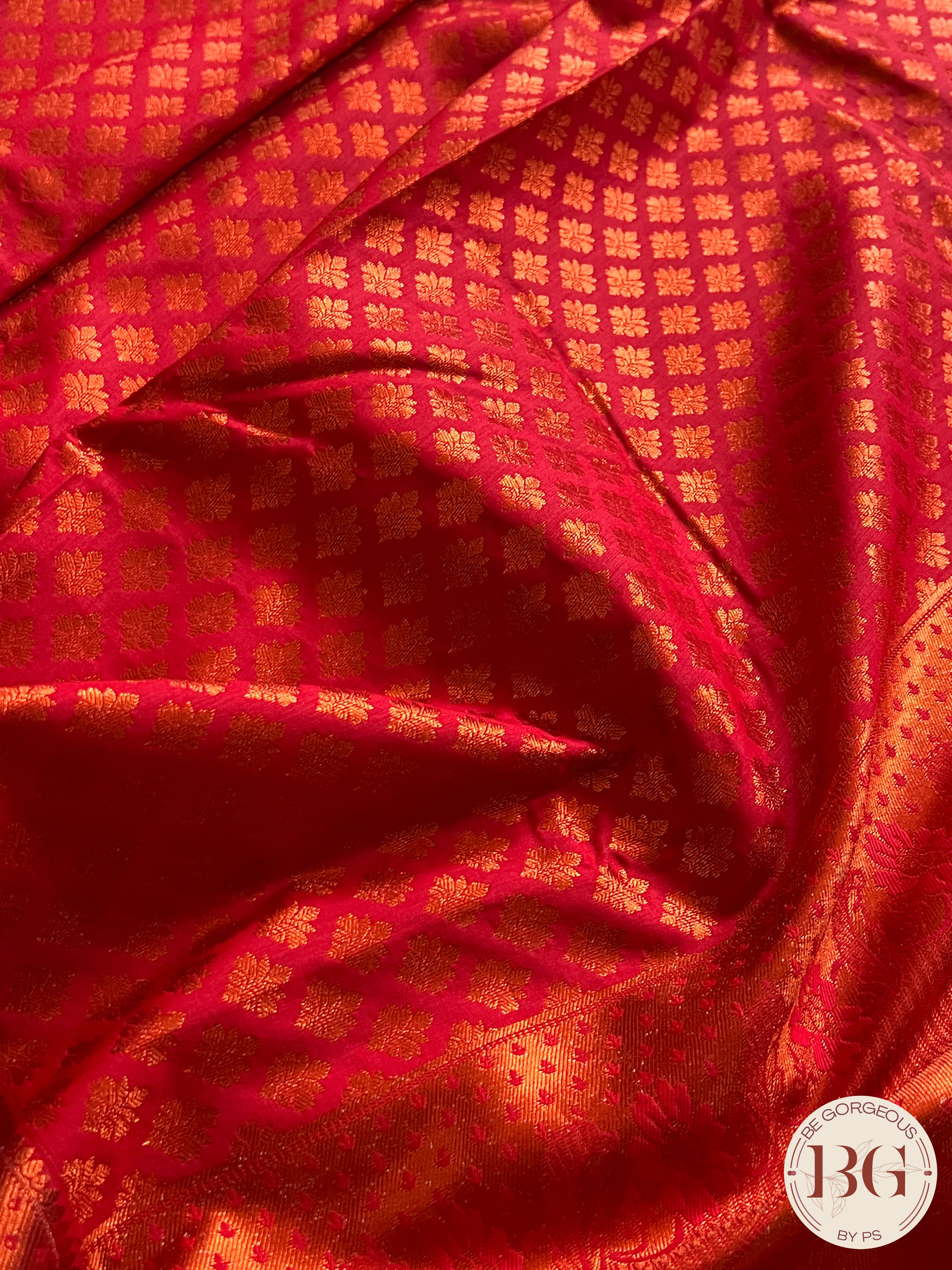 KANJEEVARAM FULL DESIGN ZARI SAREE RED SA-KAN-FUL-RE394