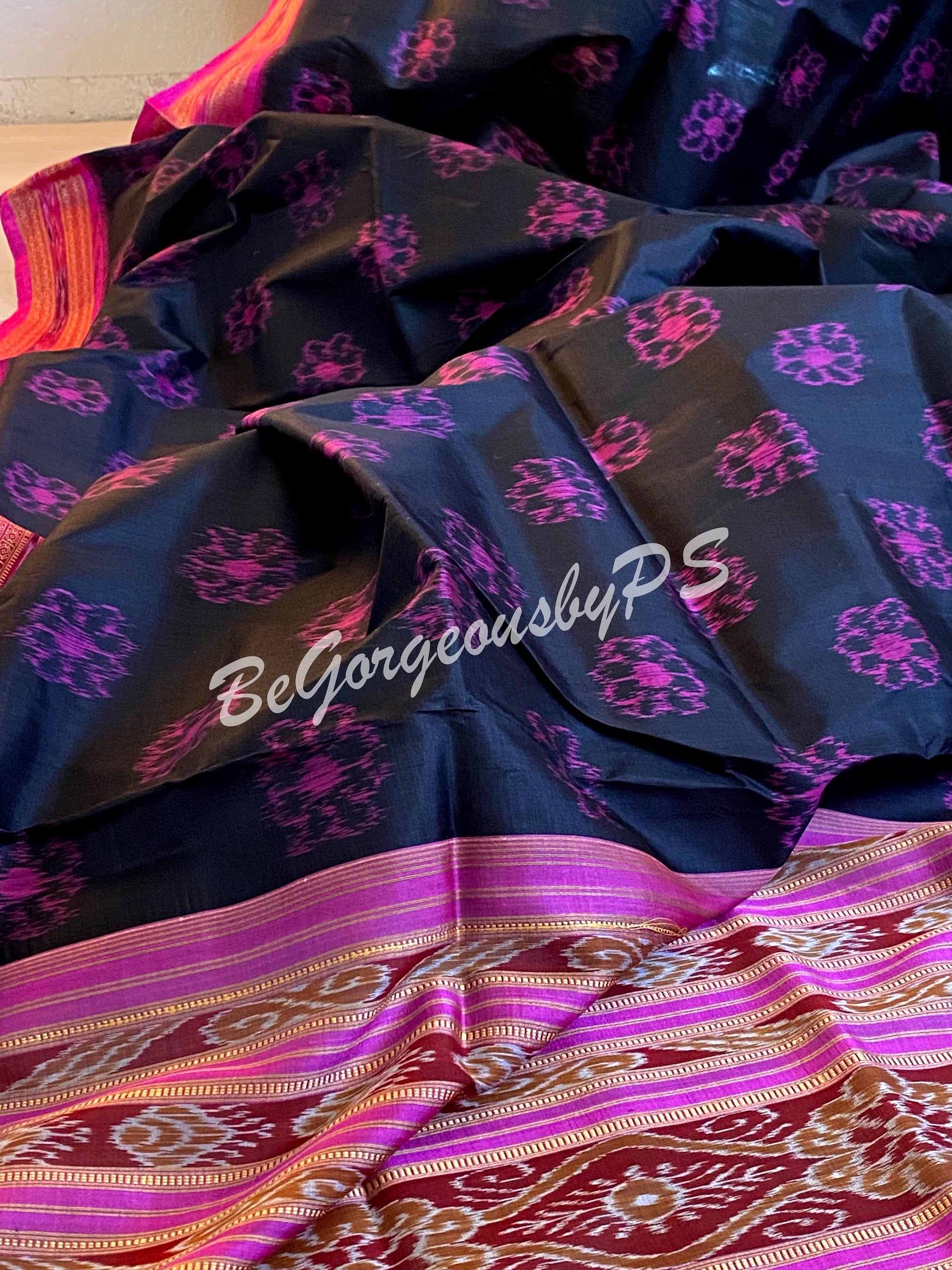 Khandua odisha pure mulberry silk flower motifs