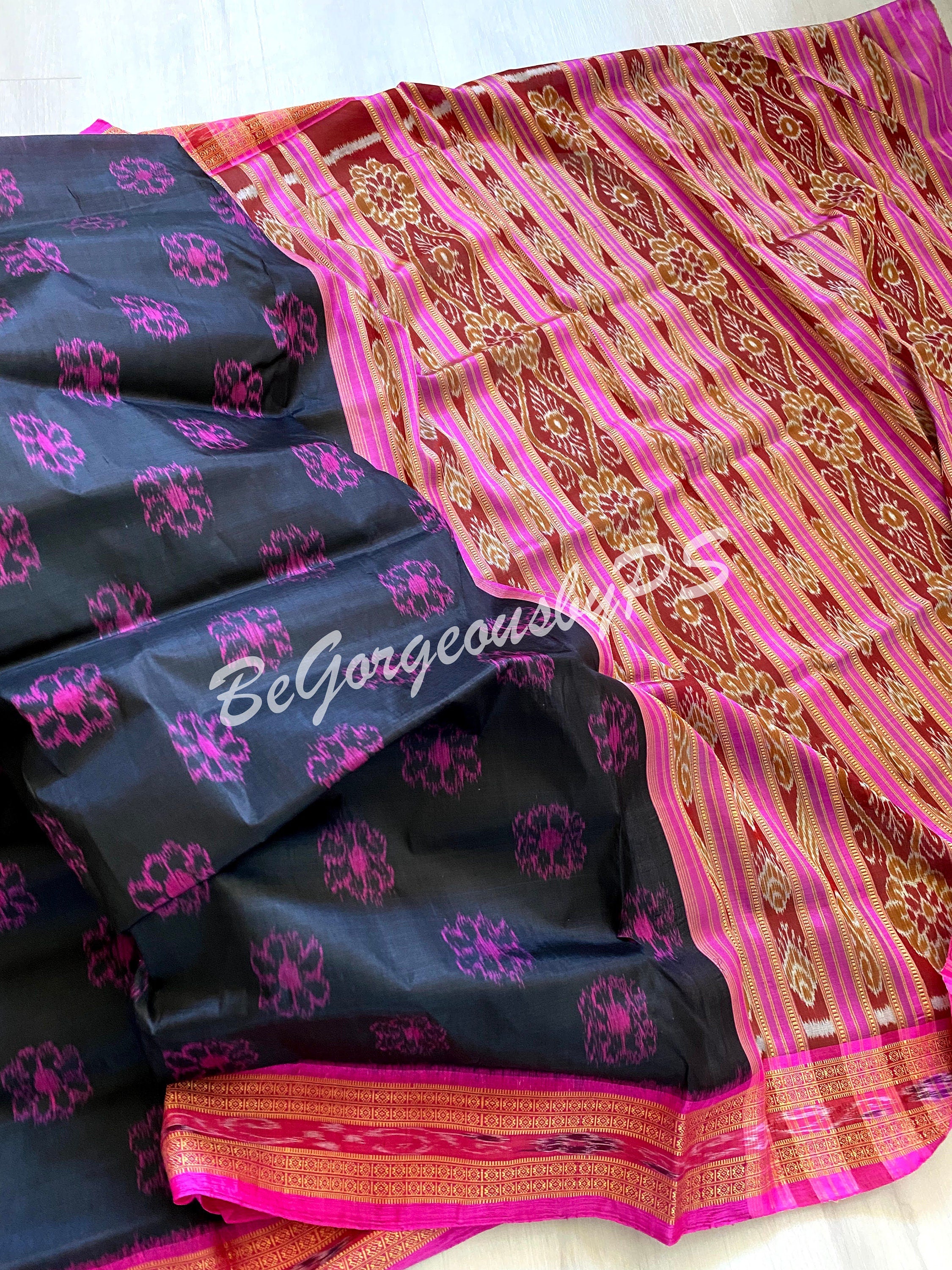 Khandua odisha pure mulberry silk flower motifs