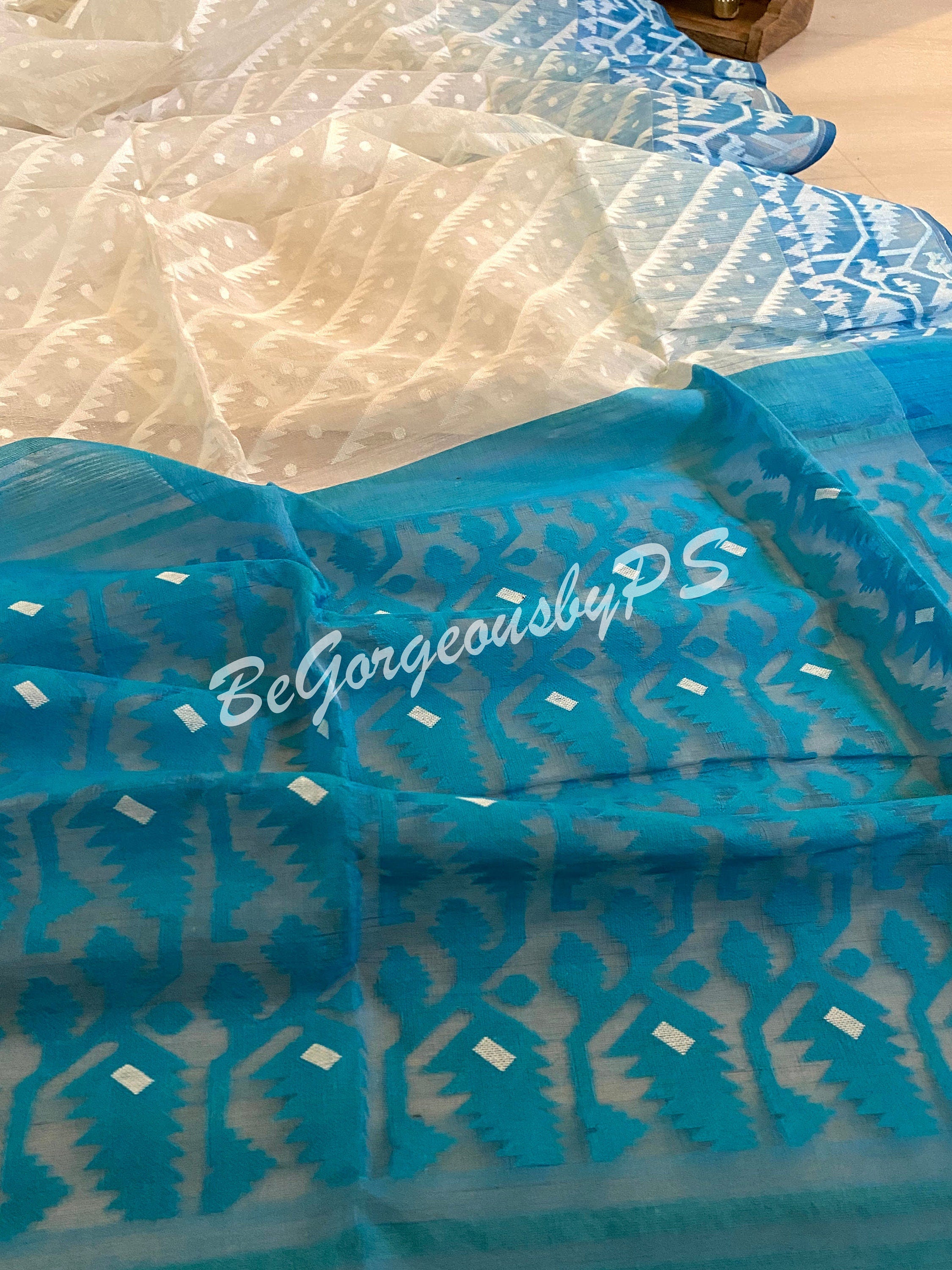 Jamdani. Cotton Dhakai Jamdani Saree